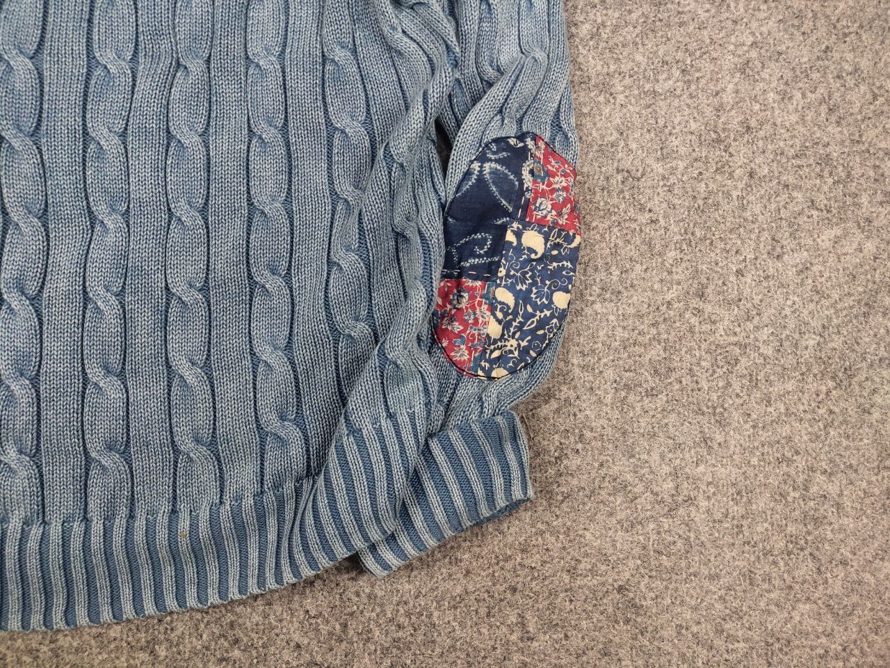 Polo Ralph Lauren Rare Polo Ralph Lauren Indigo Patchwork Elbow Knit Sweater Size XL / US 12-14 / IT 48-50 - 8 Thumbnail