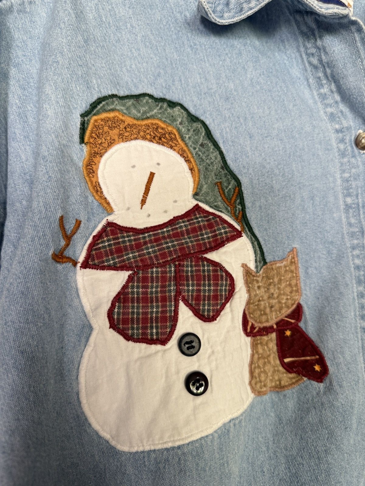 Vintage Vintage 90s Snowman Embroidered Button Up Shirt Size US M / EU 48-50 / 2 - 3 Thumbnail