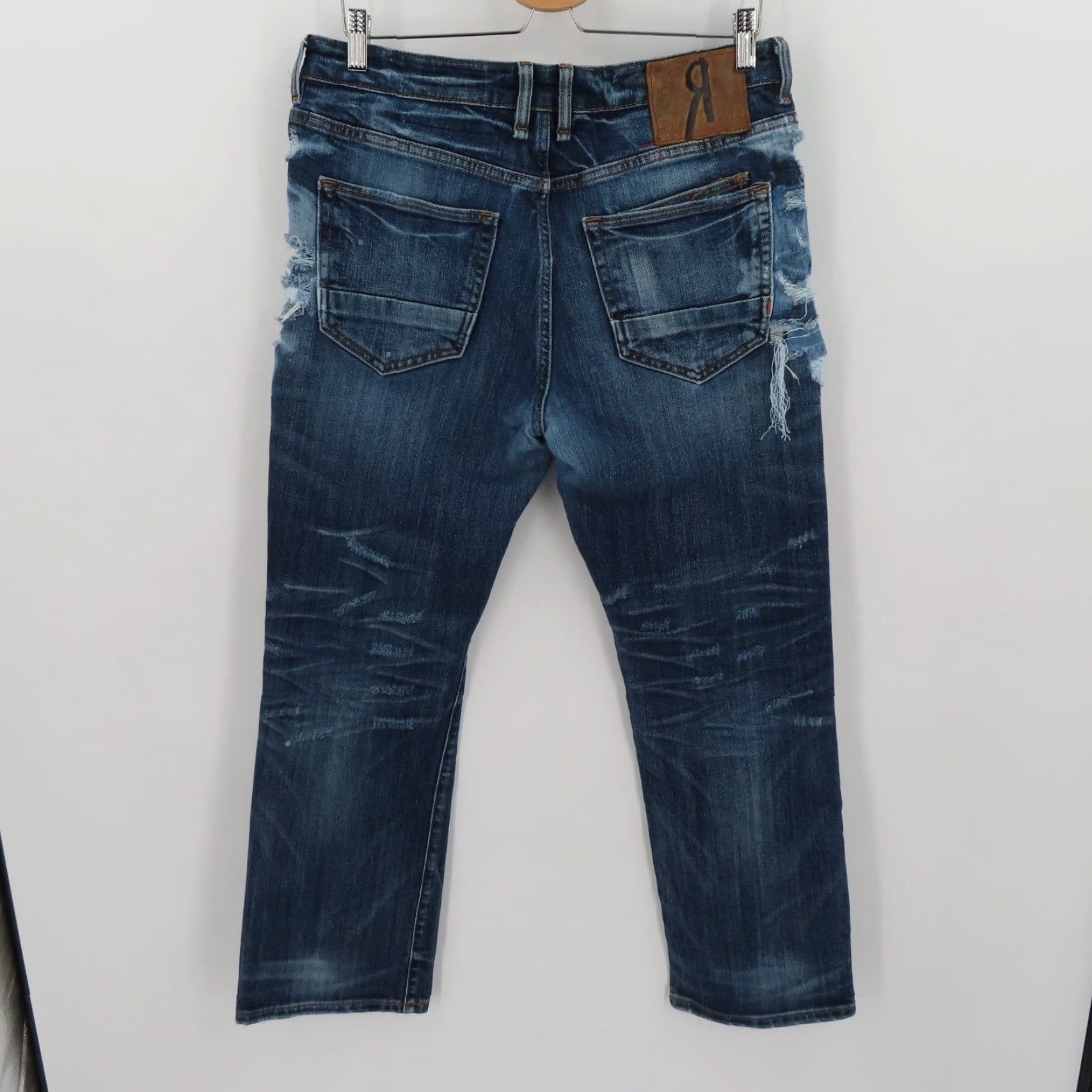 Vintage Rock Revival Remix Jeans Women 33 Straight Distressed Denim 5-Pocket Rock Style Boys? Size 24" / US 00 / IT 34 - 7 Thumbnail