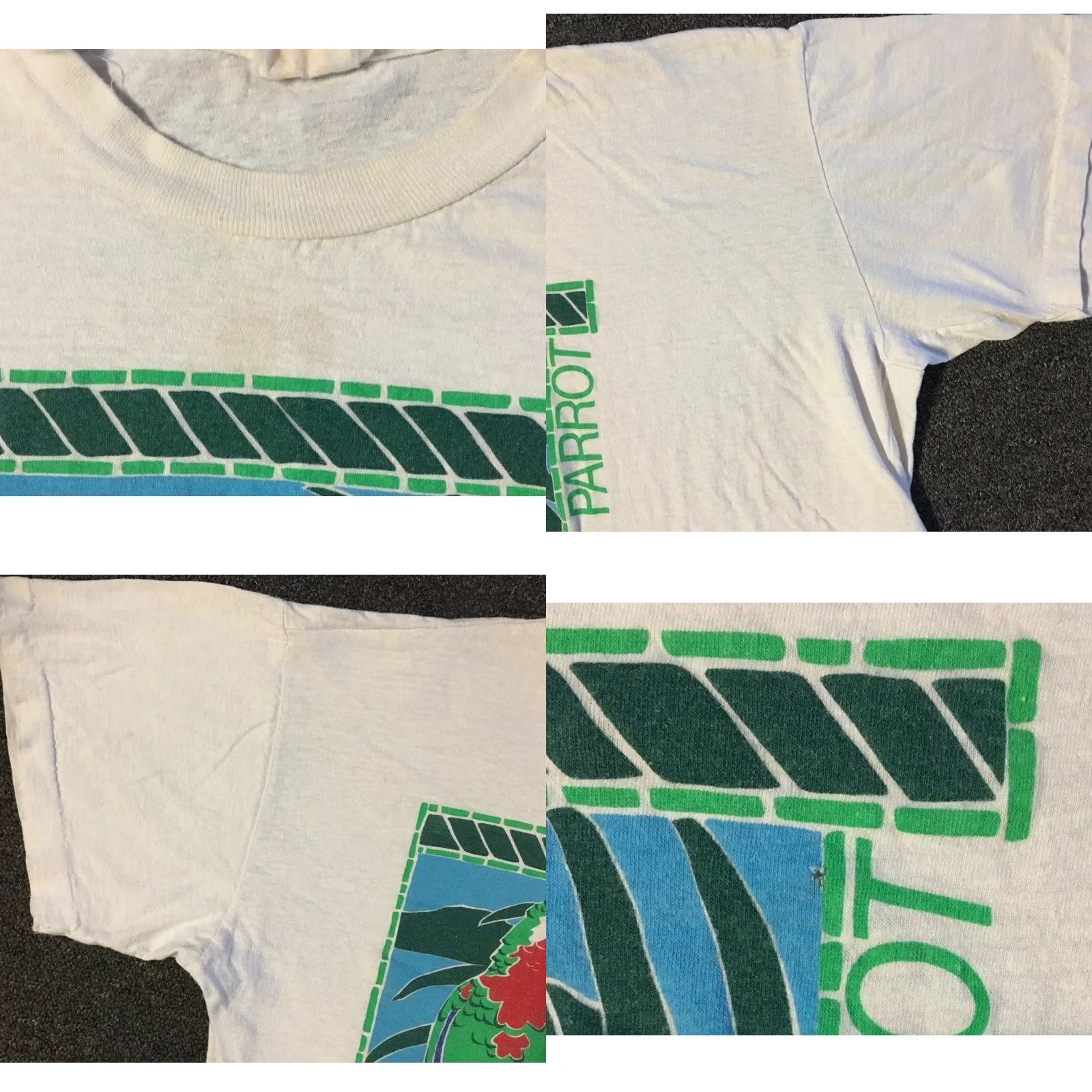 Vintage VINTAGE Parrot Shirt S M Boxy Art Nature Surf Beach Grunge 90s White Mens T-Shirt Short Sleeve Size US S / EU 44-46 / 1 - 8 Thumbnail