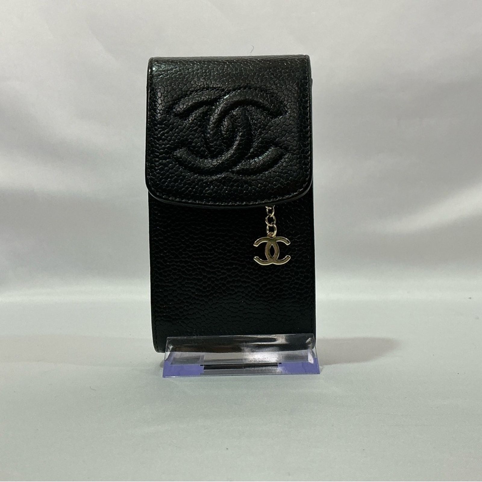 Chanel Authentic CHANEL Coco Mark Grained Calfskin Pen Case w/Chain Size ONE SIZE - 2 Thumbnail
