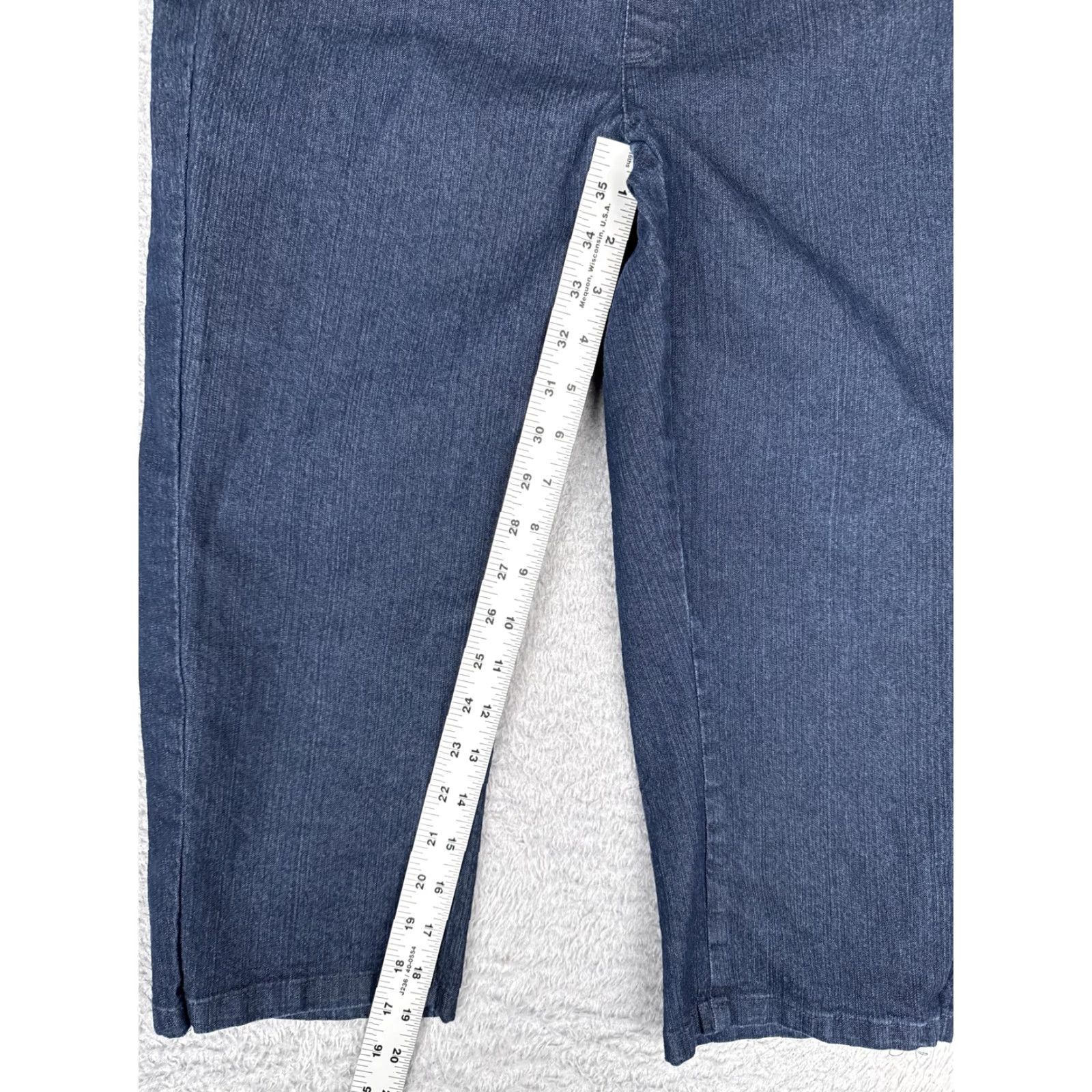 Vintage Chic Classic Collection Capri Jeans Womens 12 Blue Dark Wash Stretch 32x20 Dark Indigo Blue Regular Summer Spring Women's Jeans Capri Size 34" / US 12 / IT 48 - 7 Thumbnail