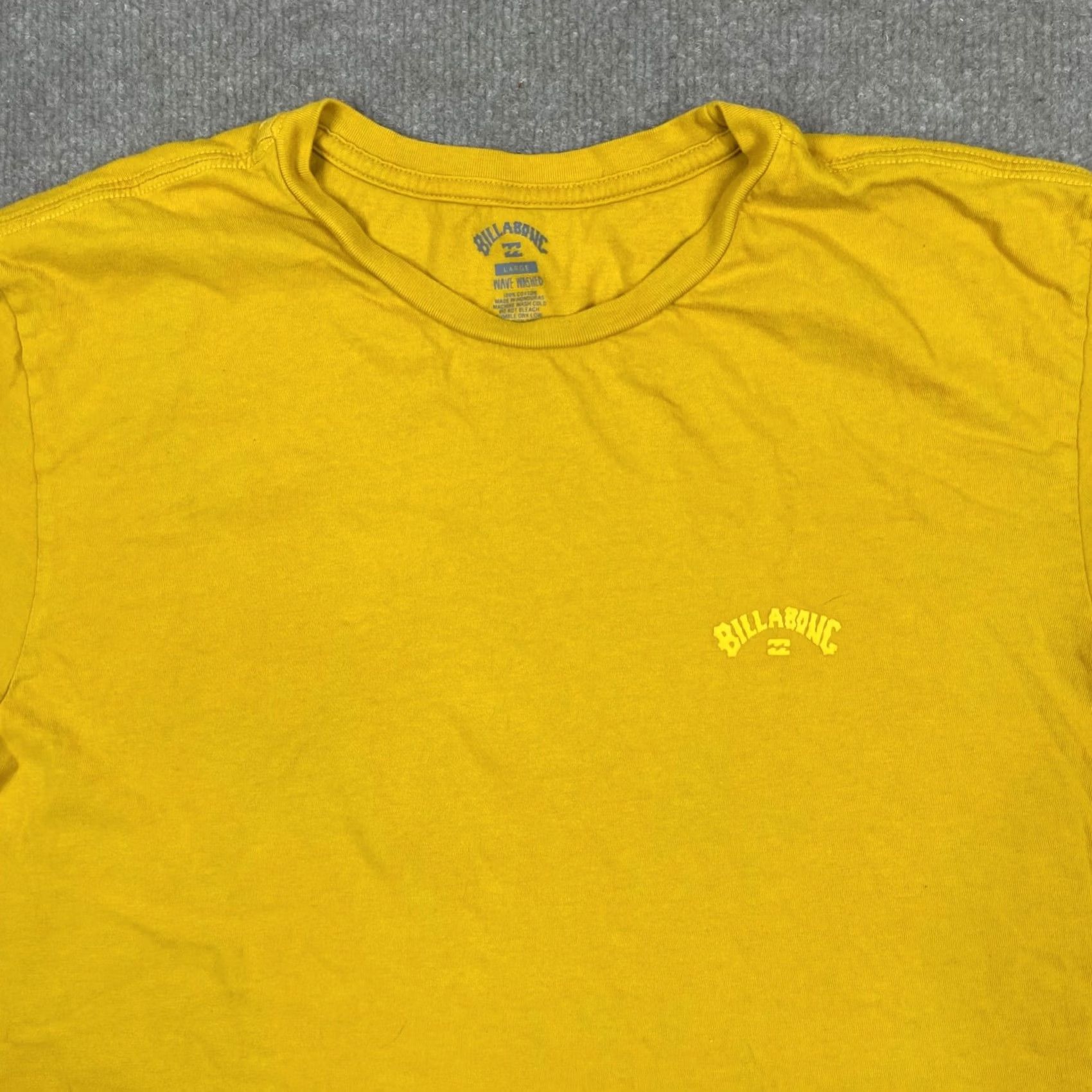 Billabong Billabong Shirt Adult L Yellow Wave Washed Logo Short Sleeve Crew Neck T Men's Size US L / EU 52-54 / 3 - 3 Thumbnail