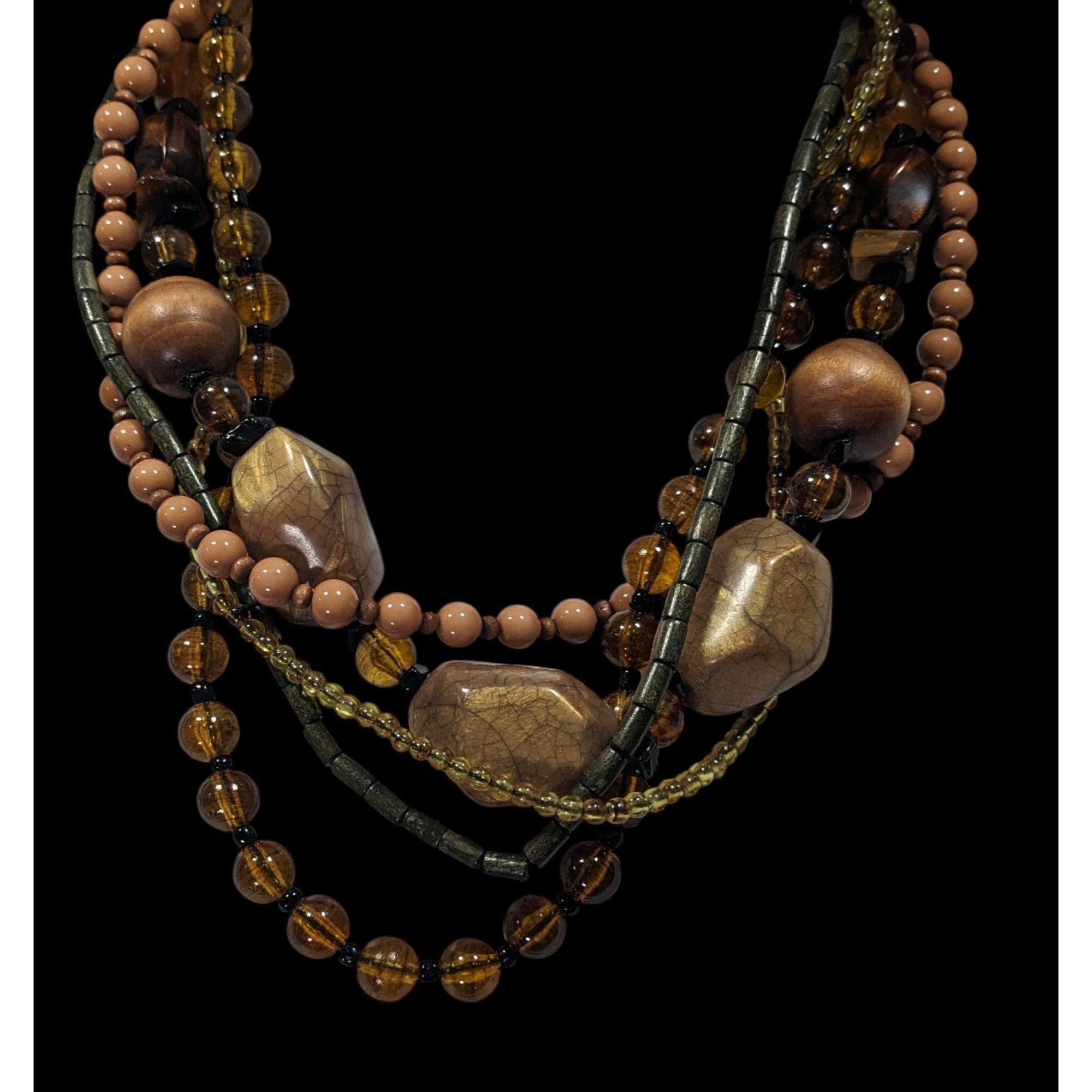 Nordstrom Nordstrom Bohemian Earthy Chunky Multilayer Beaded Necklace Size ONE SIZE - 4 Thumbnail