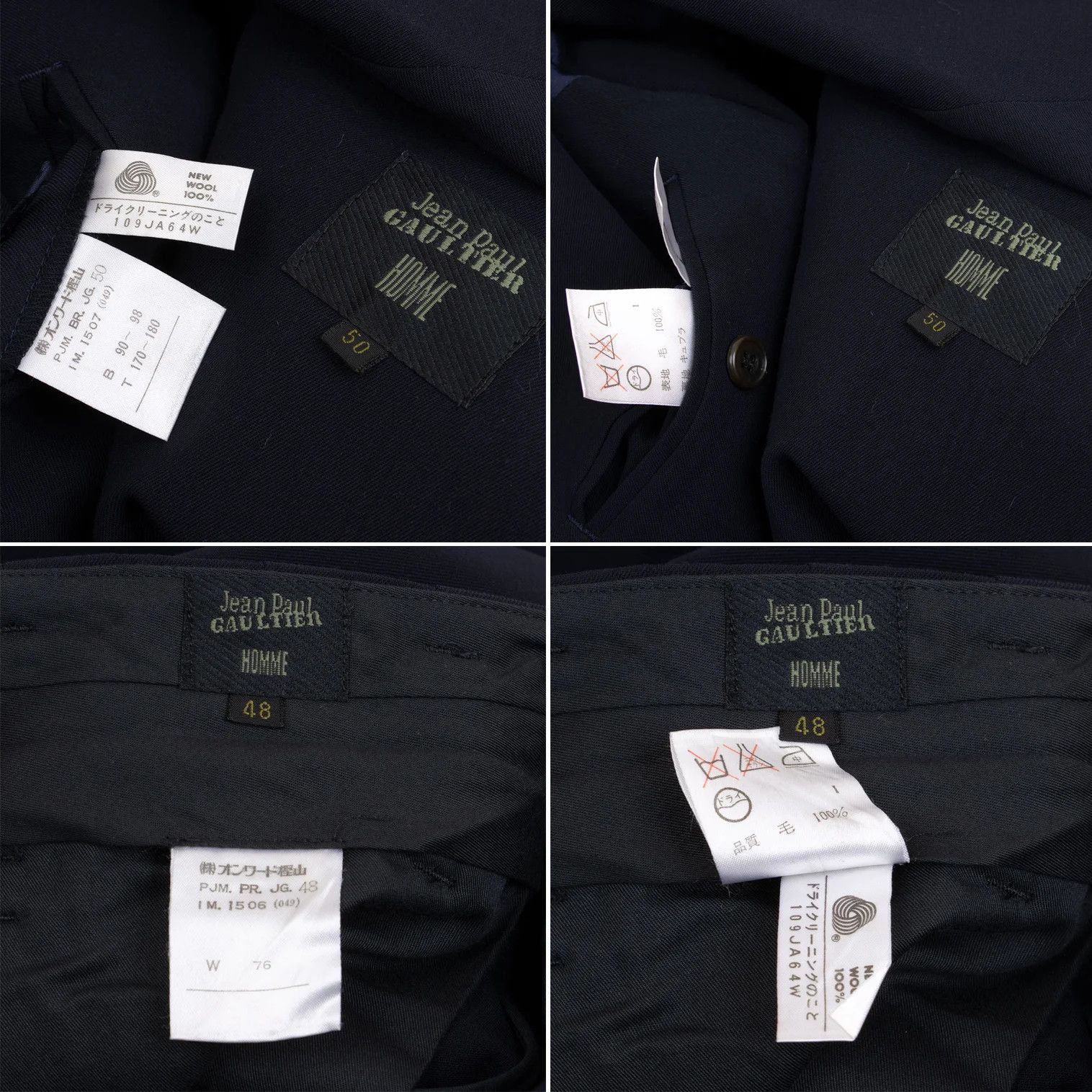 Jean Paul Gaultier Wool Double-Breasted Suit Set in Navy Size 50 Size US M / EU 48-50 / 2 - 19 Thumbnail
