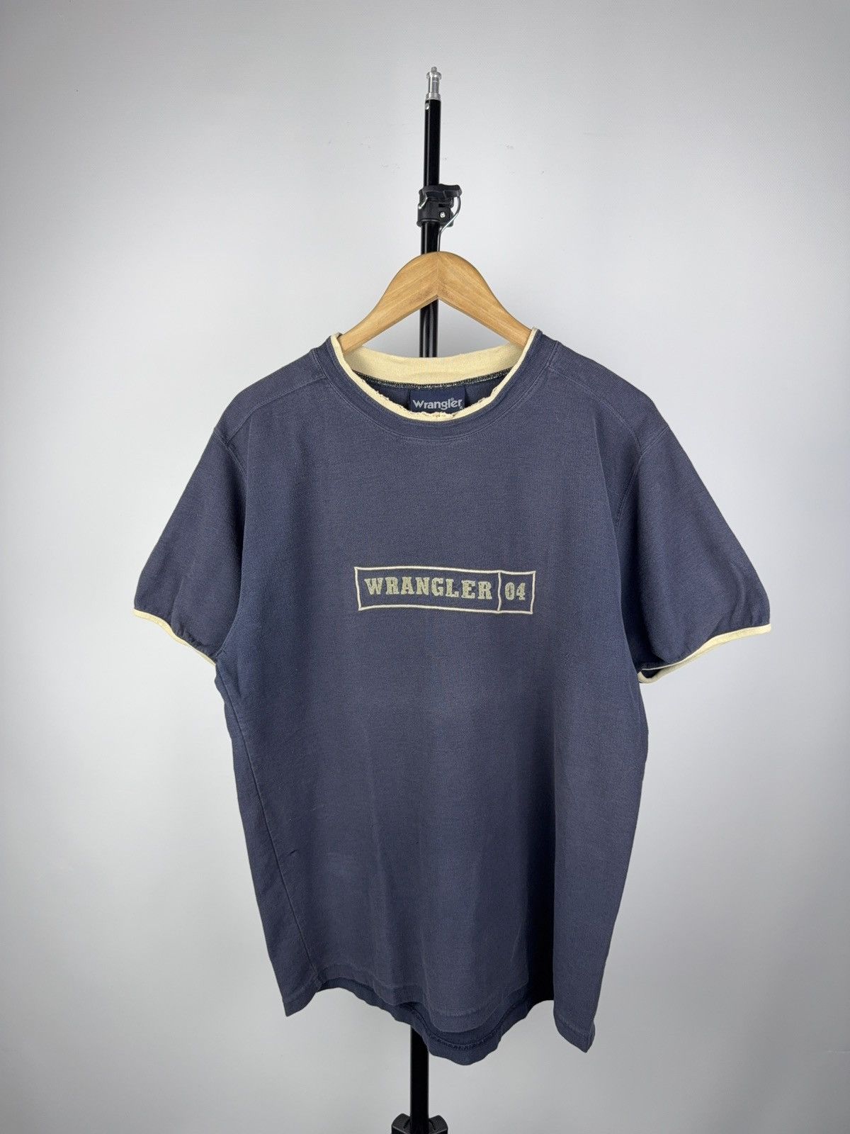 Vintage × Wrangler Wrangler 90s Faded T-Shirt Vintage Big Logo Men’s Blue Size US XL / EU 56 / 4 - 1 Thumbnail