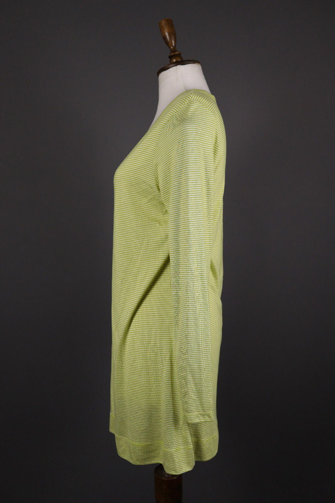 Designer Gugrun Sjoden Green Stripe Summer Blouson Dress Size M Size M / US 6-8 / IT 42-44 - 5 Thumbnail