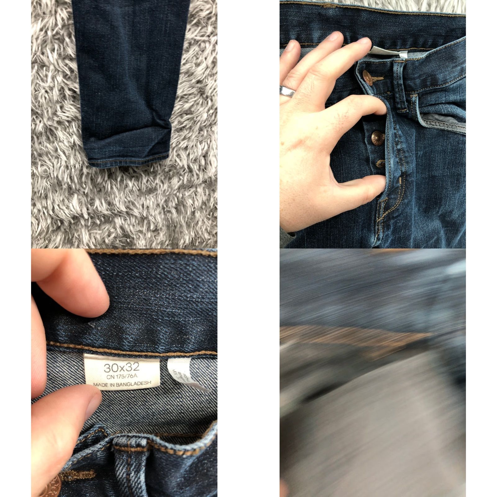 H&M H&M Jeans Size 30x32 Mens Mid Rise Straight Leg Dark Wash Blue Denim Jeans Size US 30 / EU 46 - 8 Thumbnail
