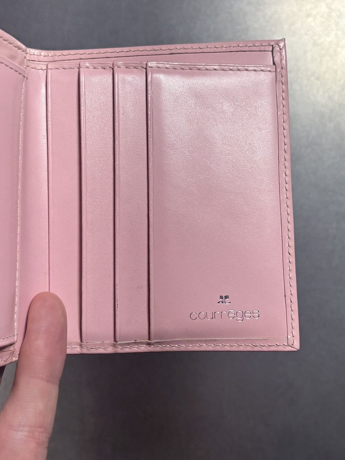Courreges Vintage Courrèges Wallet Pink Patent Leather Tri Fold Purse Size ONE SIZE - 5 Thumbnail