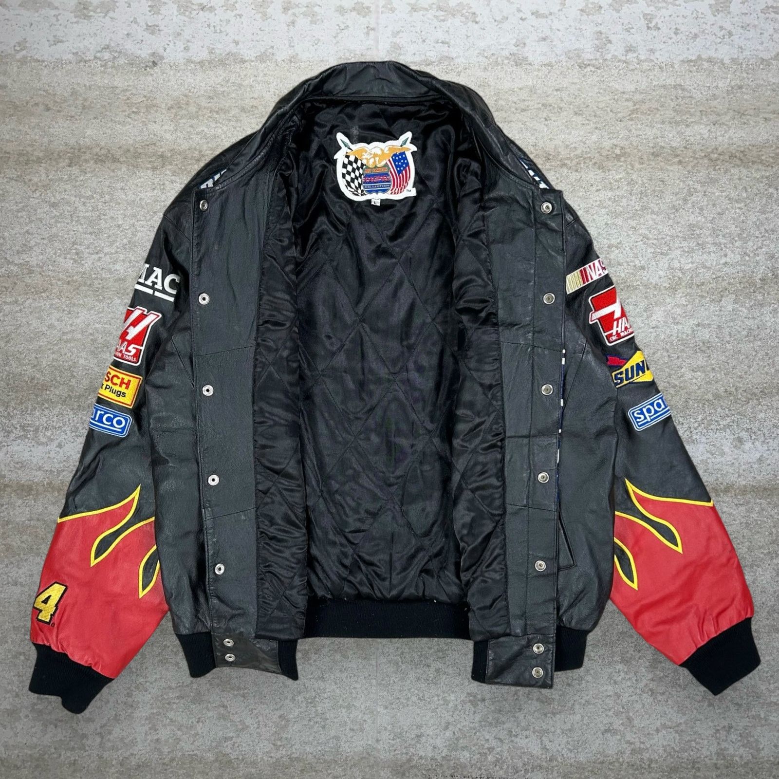 Jeff Hamilton Vintage 90s Jeff Hamilton Leather Jacket Mens L Black Red Size US L / EU 52-54 / 3 - 2 Thumbnail