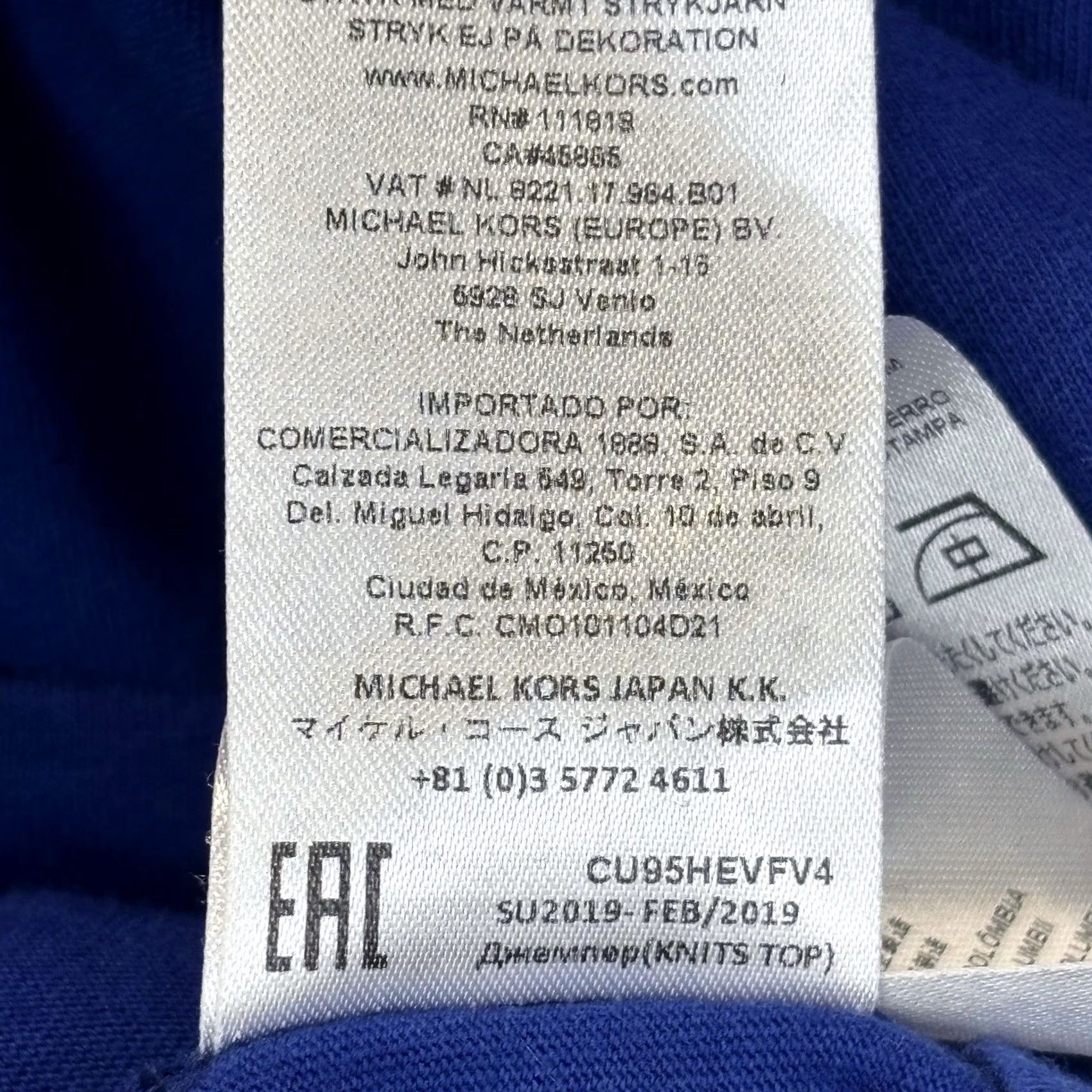 Michael Kors Michael Kors T Shirt Blue Medium Mens Crew Neck Short Sleeve Used Size US M / EU 48-50 / 2 - 8 Thumbnail