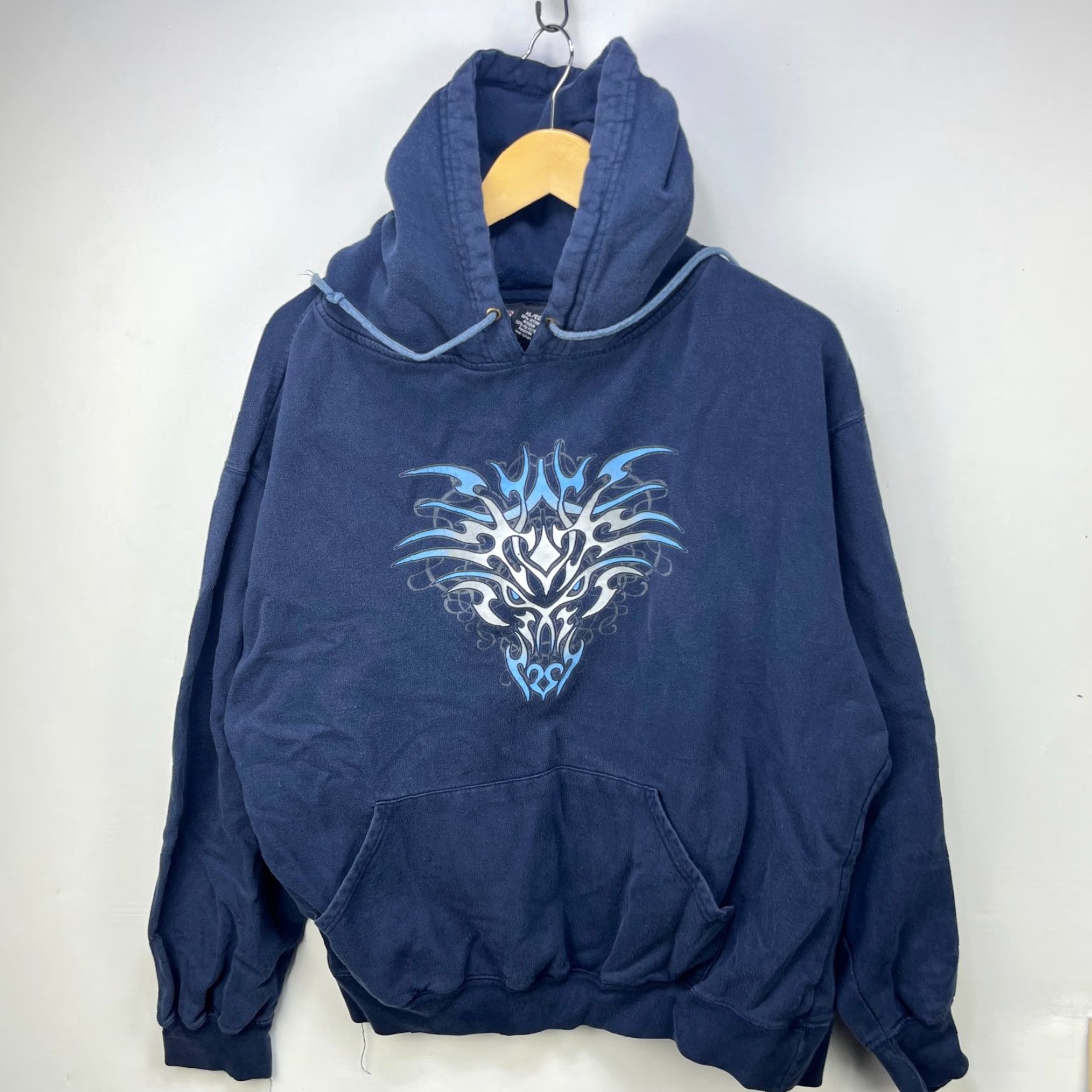 Vintage VINTAGE Dragon Flames Blue Y2K Baggy Skater Hoodie Streetwear XL Men Hoodie Size US XL / EU 56 / 4 - 2 Thumbnail