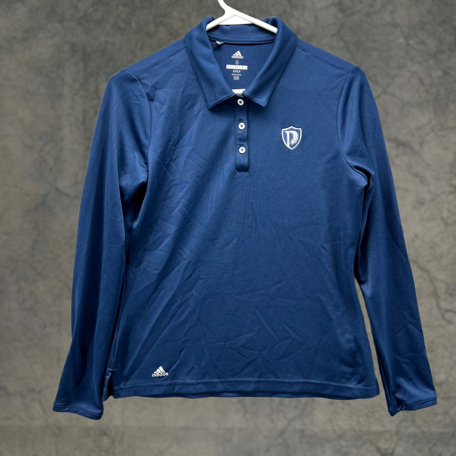 Adidas Adidas Polo Shirt Women Small Blue Navy Long Sleeve Golf Patch Button Casual Basic All Seasons Size S / US 4 / IT 40 - 1 Thumbnail