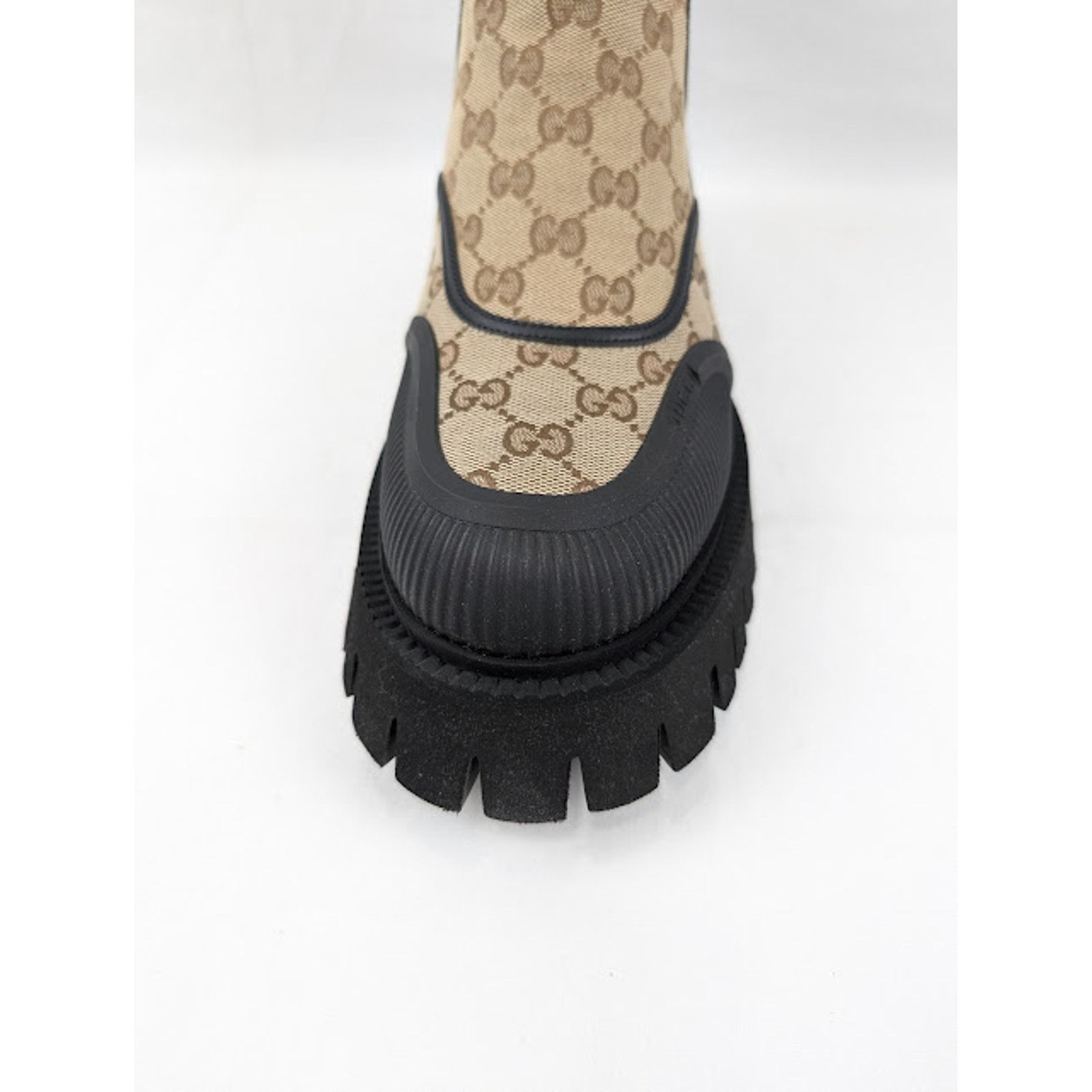 Gucci o1rshd1 Novo GG Canvas Chelsea Boots in Beige/Ebony Size US 11 / EU 44 - 5 Thumbnail