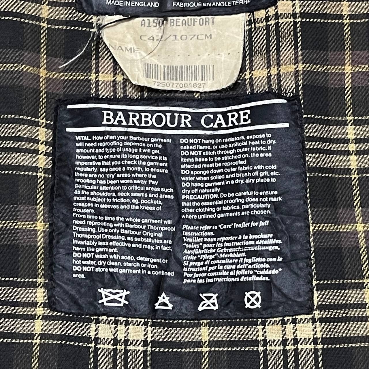 Barbour Vintage 90's Barbour Beaufort A150 Waxed Distressed Jacket Size US M / EU 48-50 / 2 - 17 Thumbnail