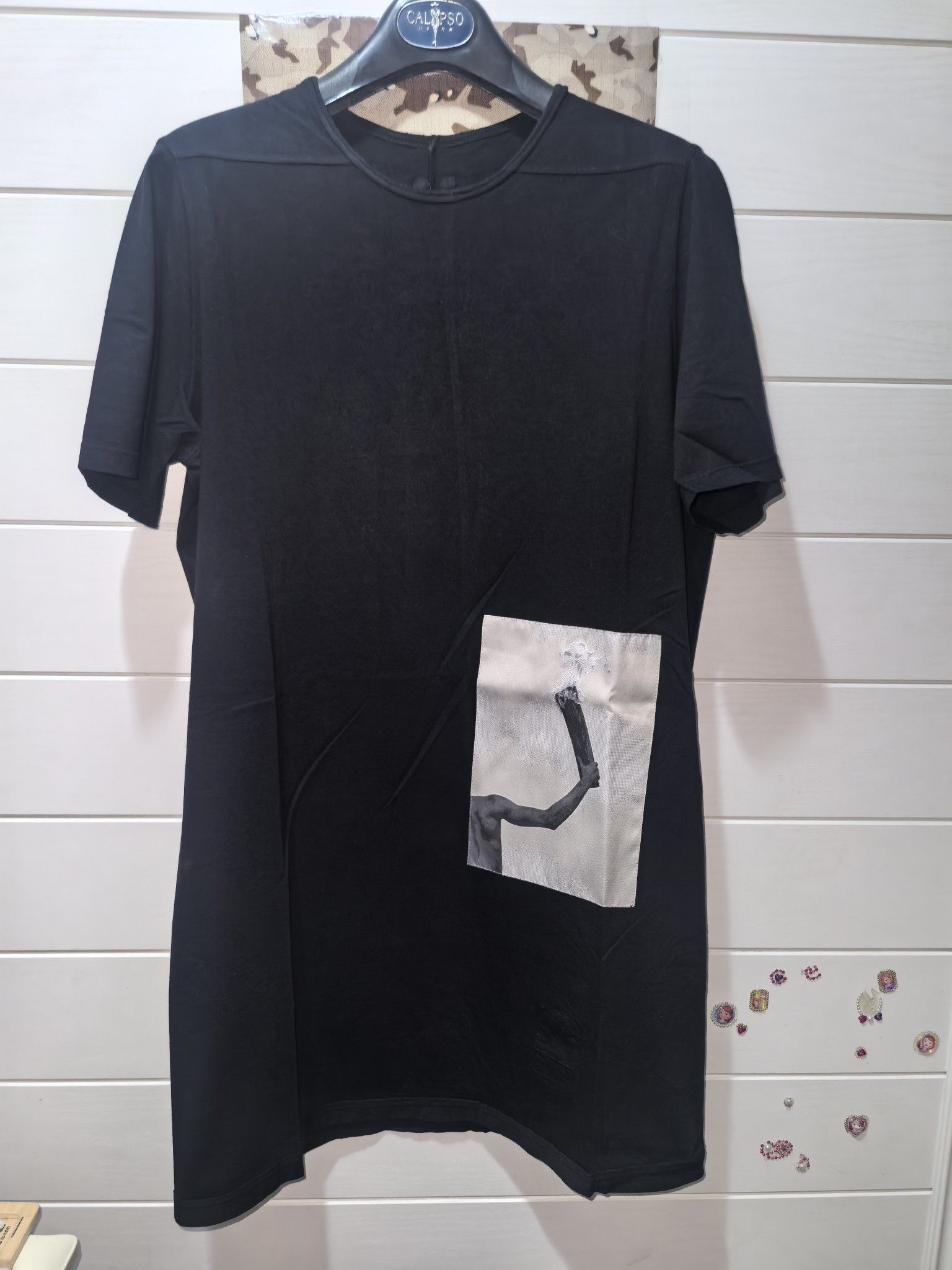 Rick Owens × Rick Owens Drkshdw Rick Owens pentagram t-shirt size