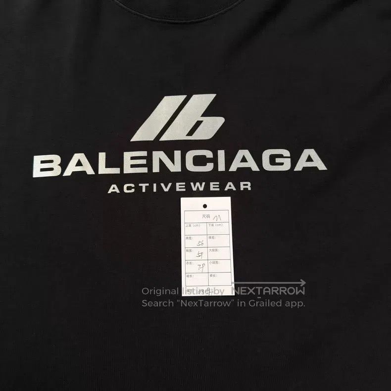 Balenciaga Balenciaga Reflective strip slogan logo black short-sleeve Size US M / EU 48-50 / 2 - 6 Thumbnail