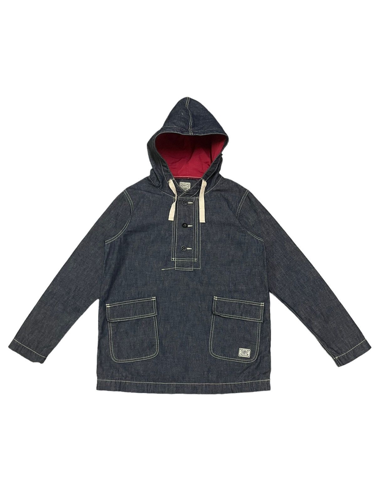 Japanese Brand Vintage Japanese Brand Half Button Denim Style Jacket Size US M / EU 48-50 / 2 - 1 Thumbnail