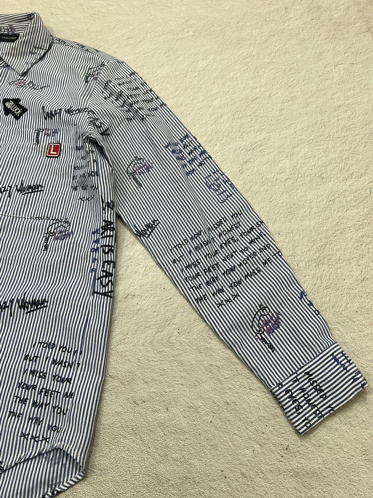 Comme des Garcons 2000s Archival Dsquared2 Poem Raf Beast Stripe Shirt y2k Lgb Size US M / EU 48-50 / 2 - 5 Thumbnail