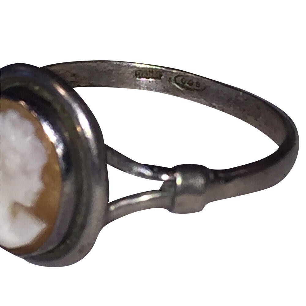 Designer Art Deco 800 Silver Cameo Profile Ring Size ONE SIZE - 6 Thumbnail