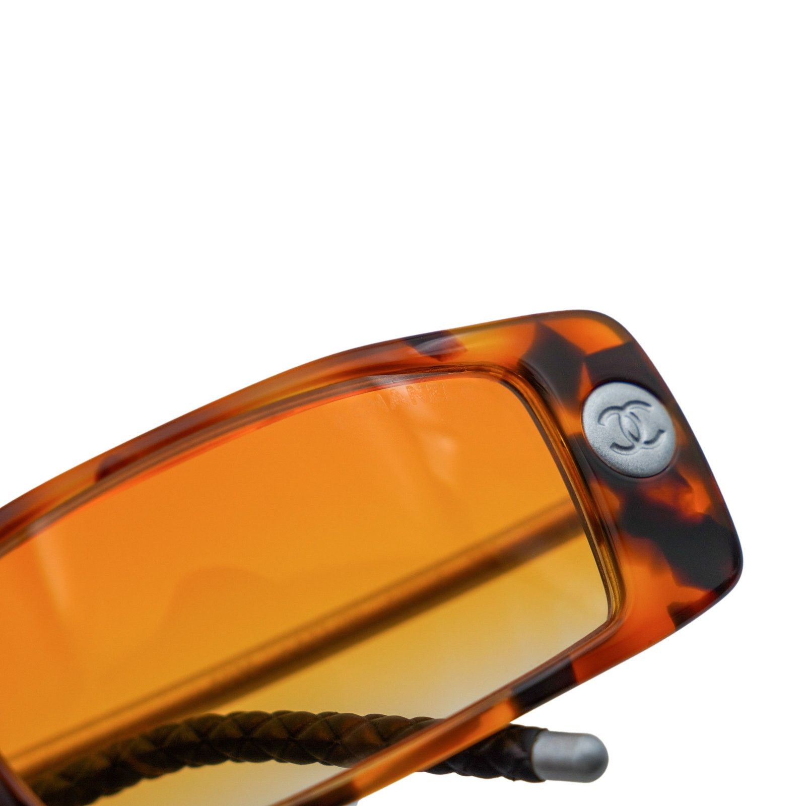 Chanel Chanel 5036 Tortoiseshell Rectangular CC Logo Y2K Sunglasses Size ONE SIZE - 7 Thumbnail