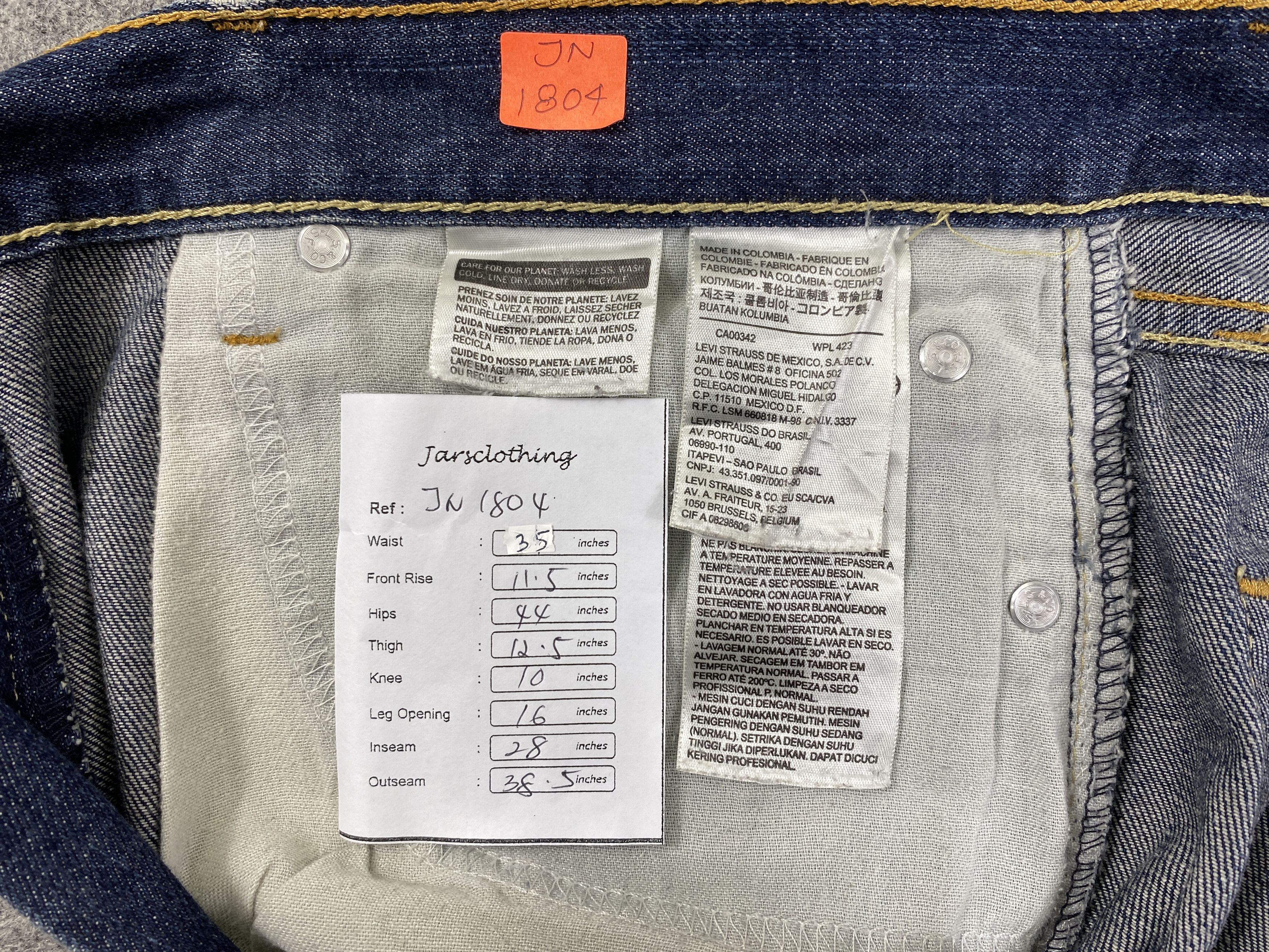 Japanese Brand Distressed Blue Vintage Levi's 505 Jeans 35x28 Denim -JN1804 Size US 35 - 7 Thumbnail