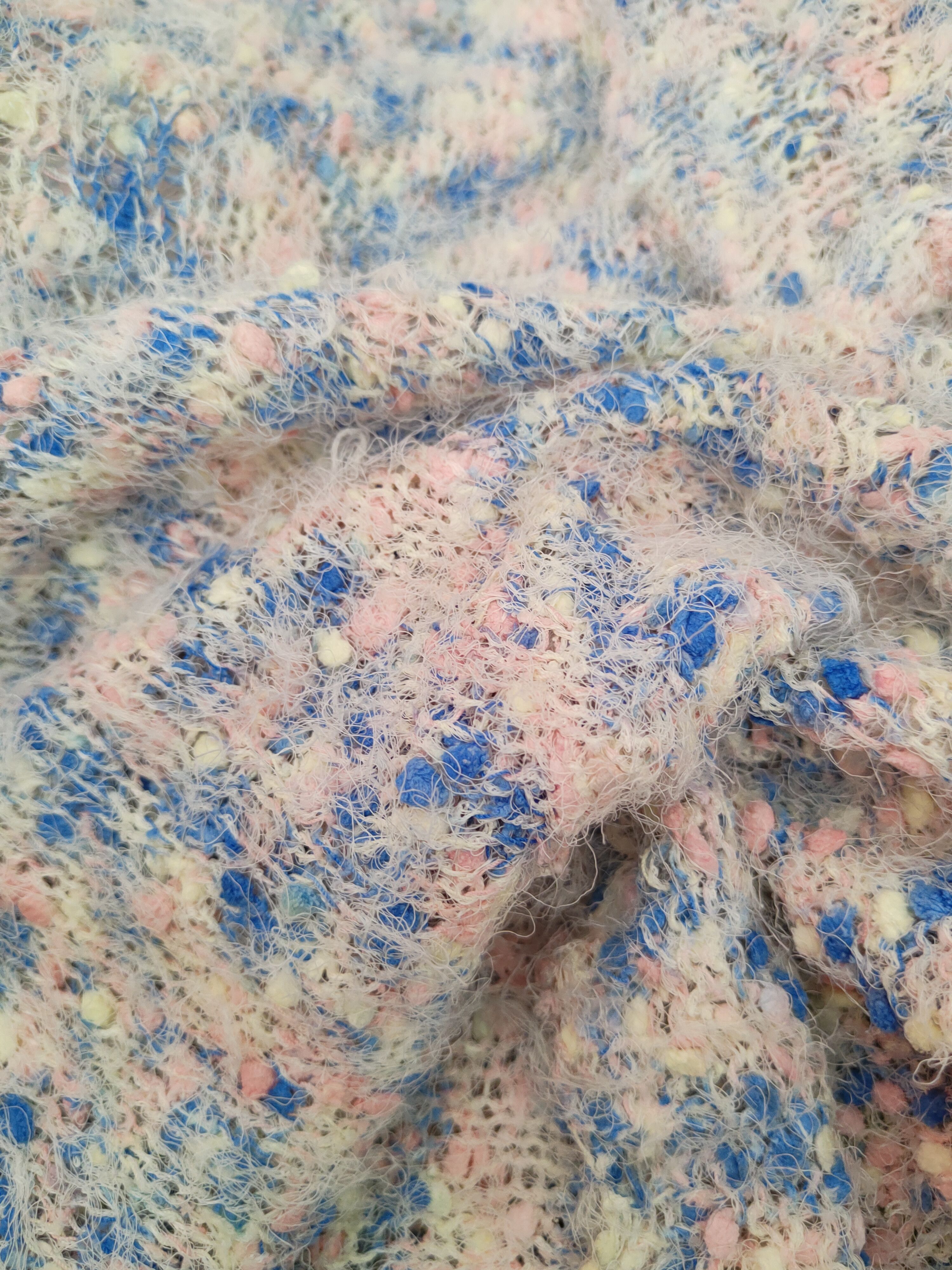 Japanese Brand Appletree Boutique Blue Pink Fur Mohair Knitwear #S1912 Size S / US 4 / IT 40 - 10 Thumbnail