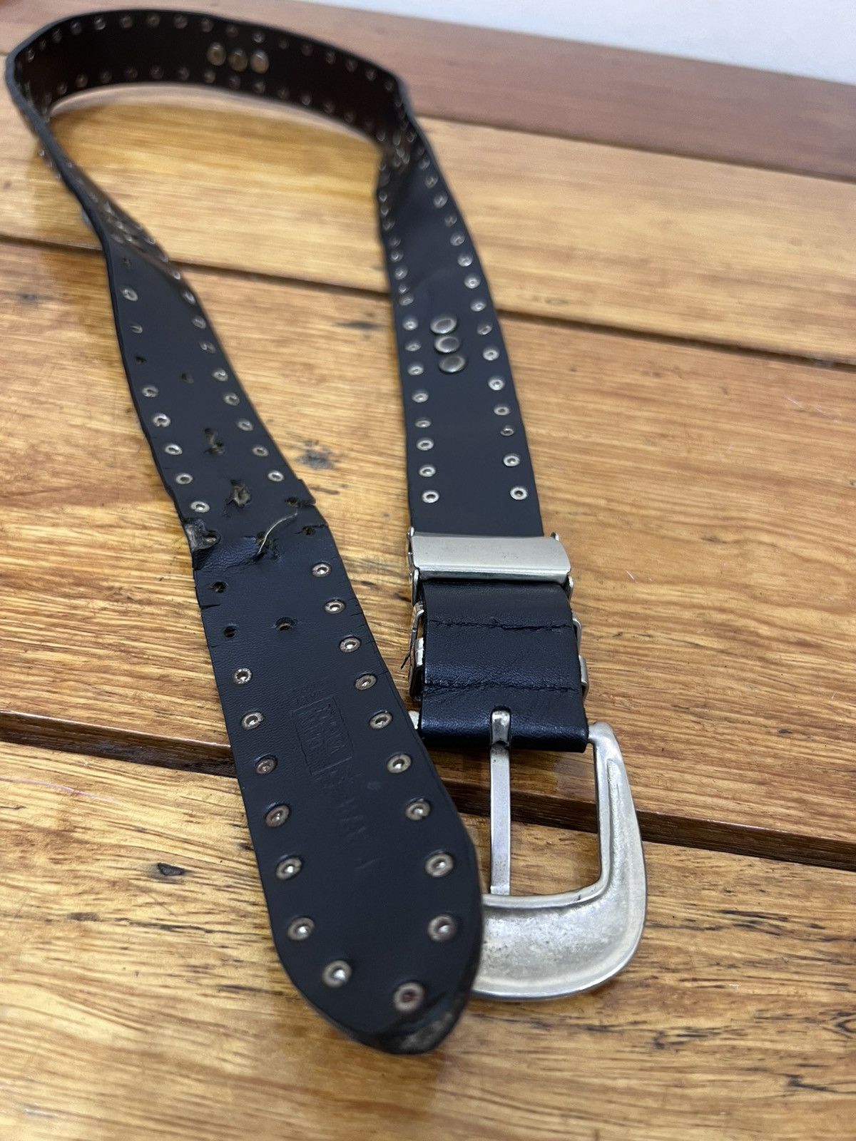 Leather Versace Medusa Head Studded Leather Belt Size 36 - 5 Thumbnail