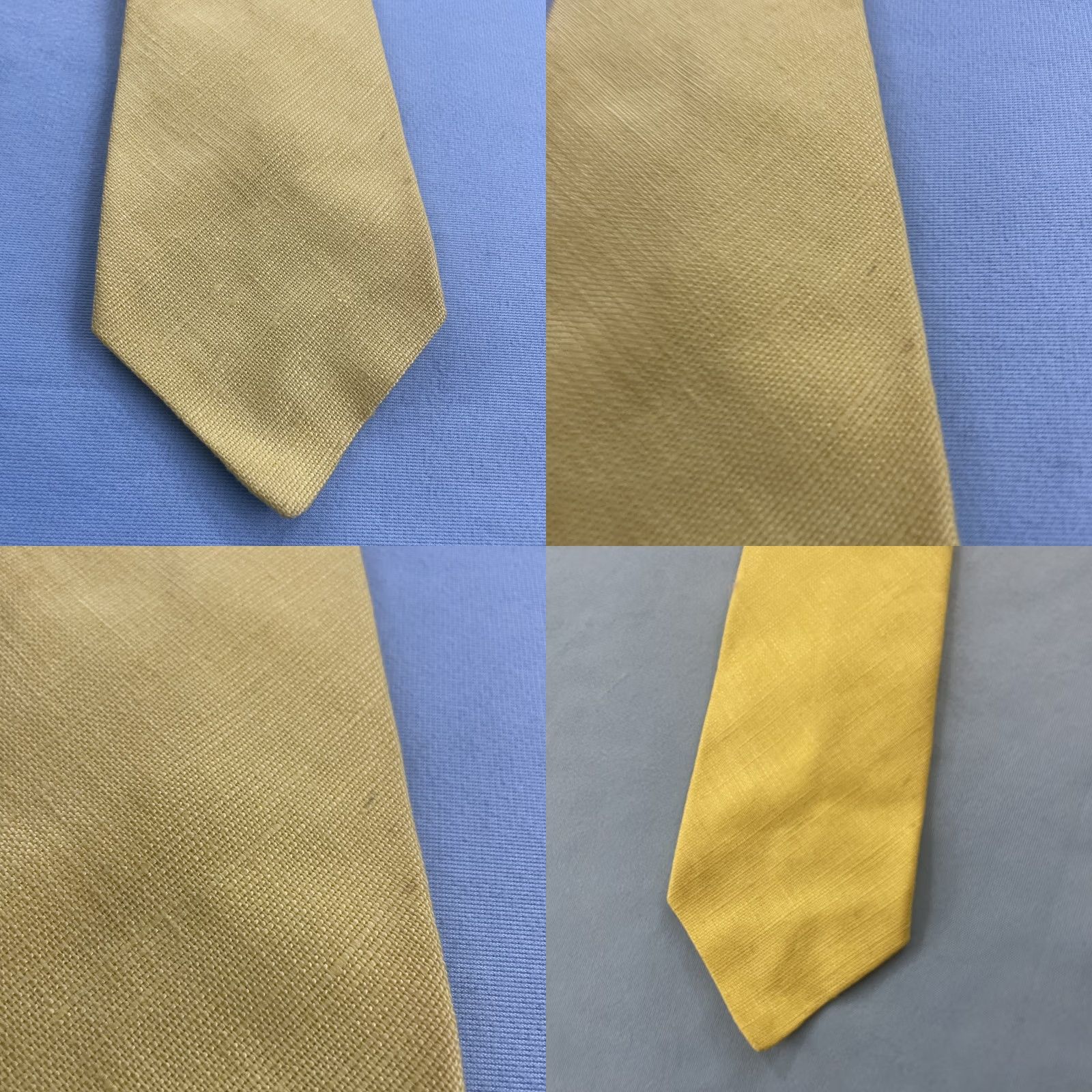 Vintage VINTAGE Rooster Irish Linen Necktie Vtg 70s Woven Tie Textures Solid Yellow 4x56 Capsule Necktie Mens Tie Size ONE SIZE - 9 Thumbnail