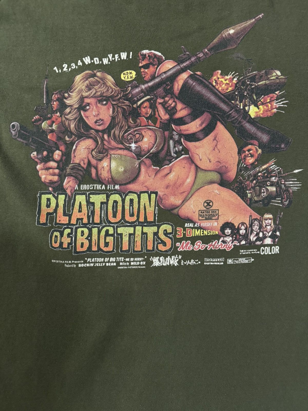Japanese Brand Erostika “Platoon of Big Tits” Tee | Grailed
