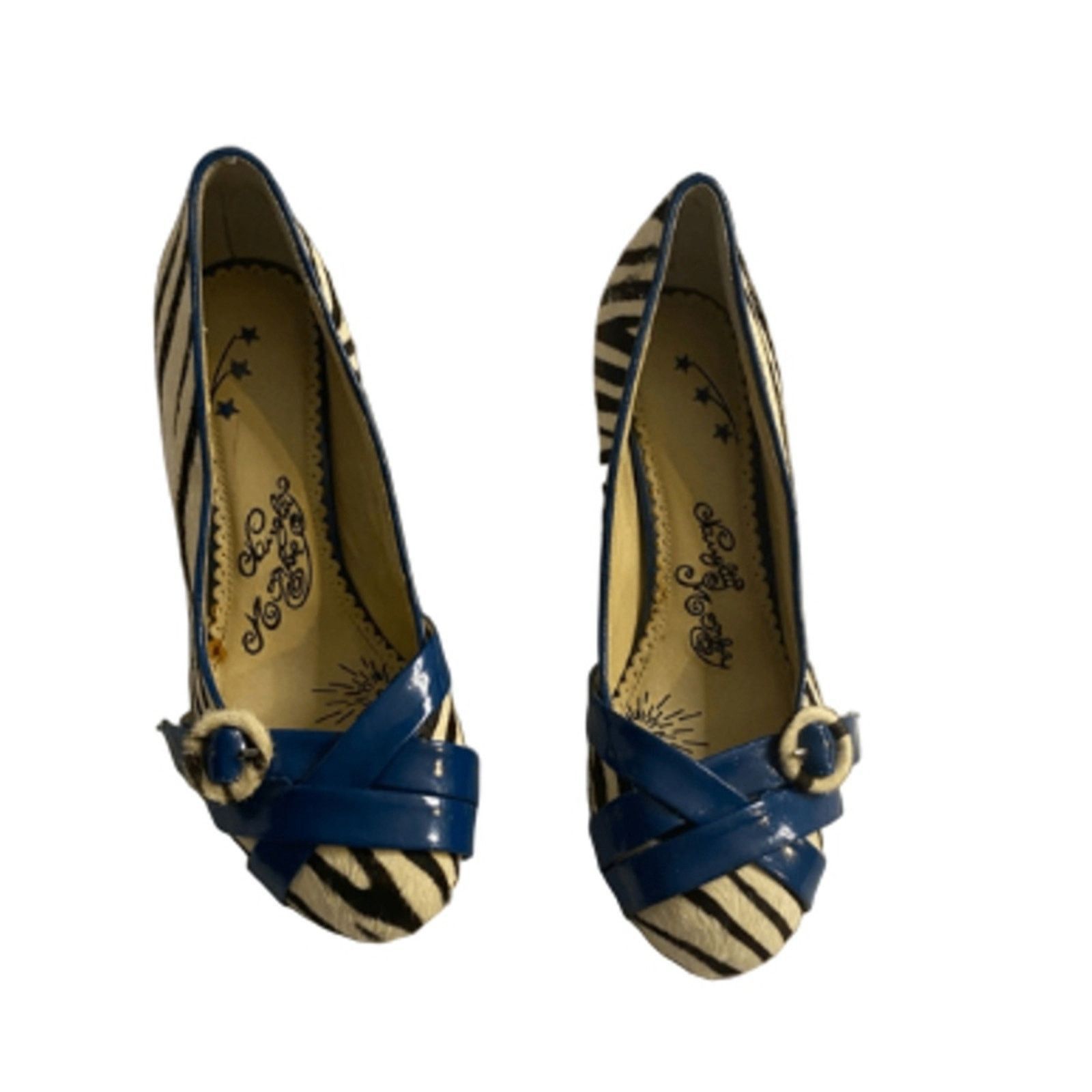 Other Retro Pinup Y2K Zebra Print Heels Naughty Monkey 8 Size US 8 / IT 38 - 2 Thumbnail