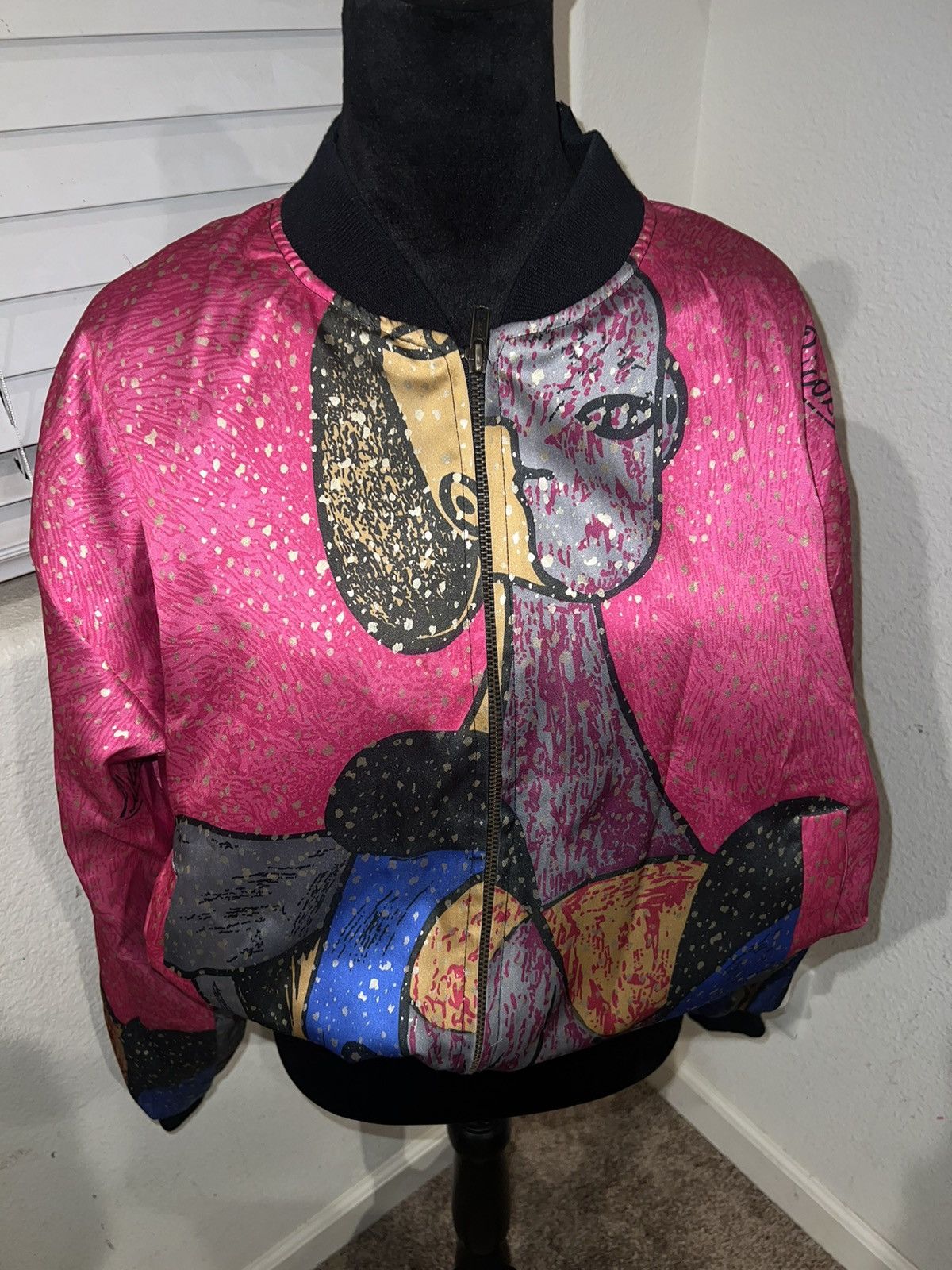 Vintage Vintage PICASSO Artwork Windbreaker Bomber Jacket ~ Korea Size L / US 10 / IT 46 - 1 Thumbnail