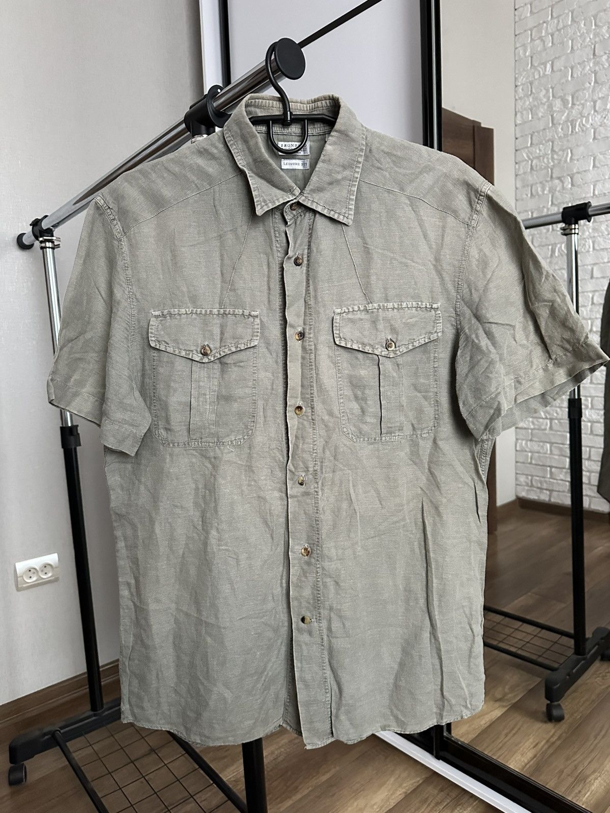 Brunello Cucinelli Brunello Cucinelli Linen Shirt Button Up Size US L / EU 52-54 / 3 - 1 Thumbnail