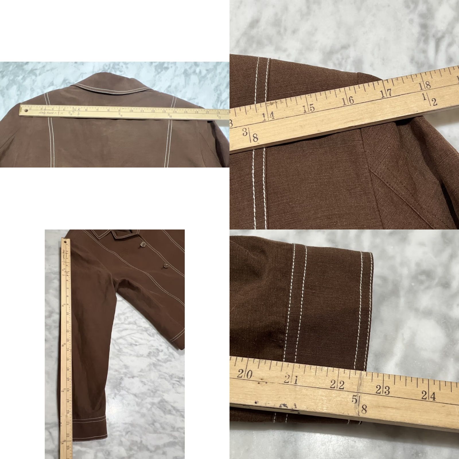 Pendleton Pendleton Jacket Women's 10 Brown Short Pick Stitching Buttons Silk Linen Size 32" / US 10 / IT 46 - 8 Thumbnail