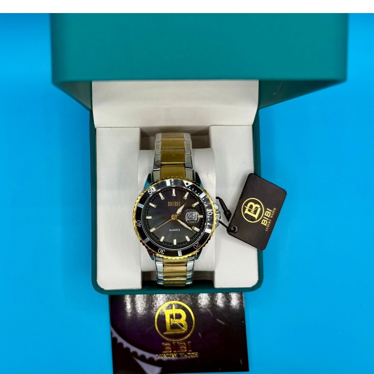 Jewelry NWT Stunning BiBi Luxury Men's 44mm Two-Tone Wristwatch Size ONE SIZE - 2 Thumbnail