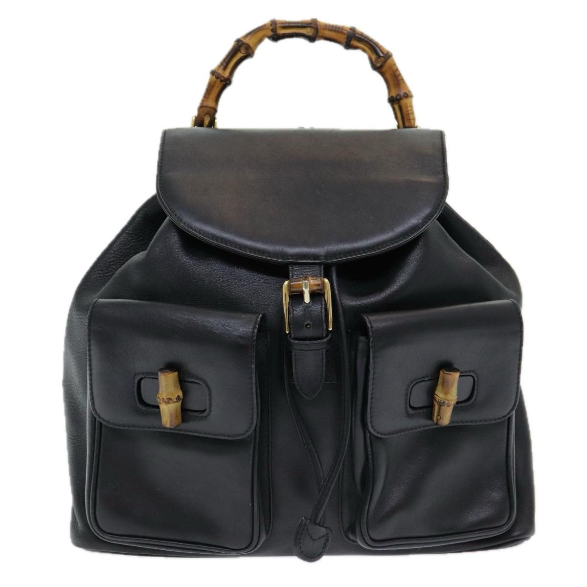 Gucci GUCCI Bamboo Backpack Leather Black Size ONE SIZE - 13 Thumbnail
