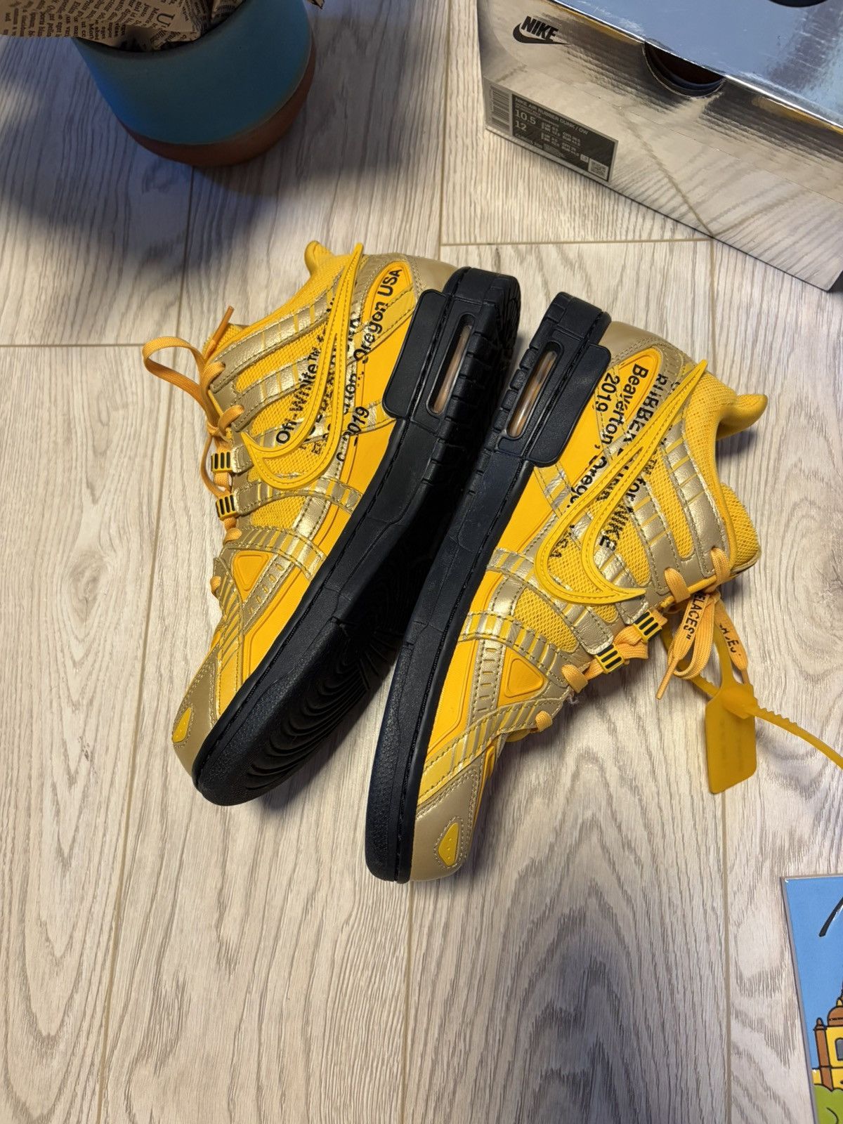 Nike × Off-White Nike Air Rubber Dunk x Off White - unc gold 10.5 / 44.5 Size US 10.5 / EU 43-44 - 8 Thumbnail