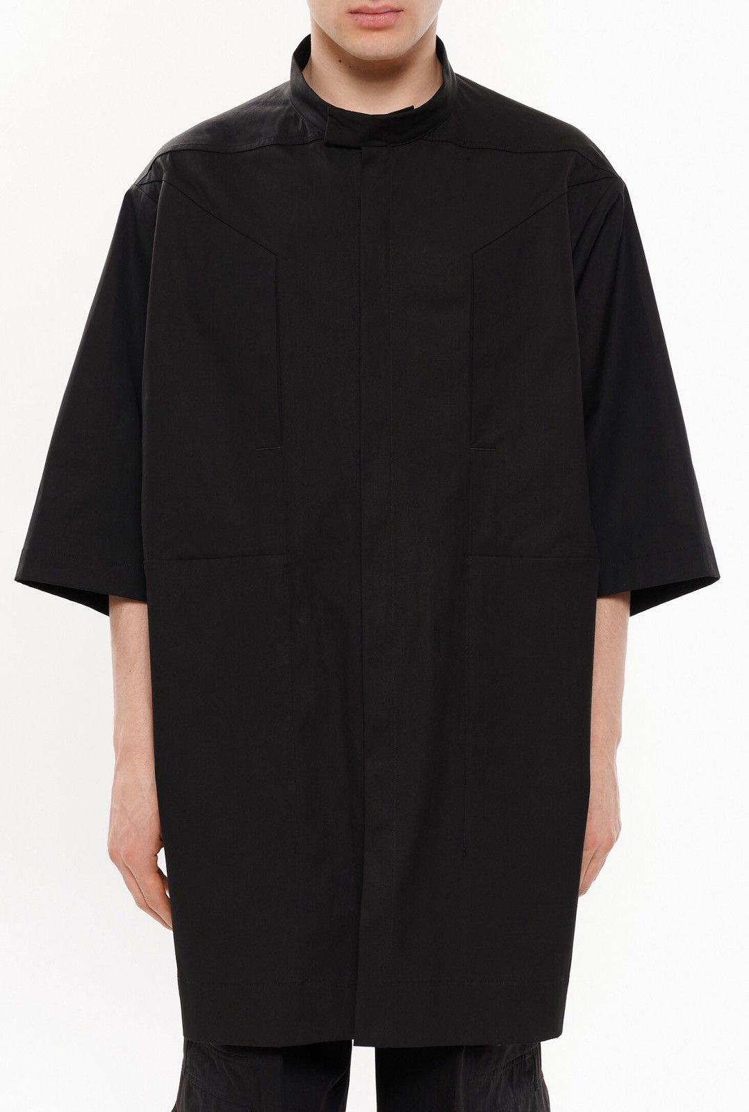 image of Last Size Rick Owens Men’S Magnum Camicia Black Shirt It 54, Men's