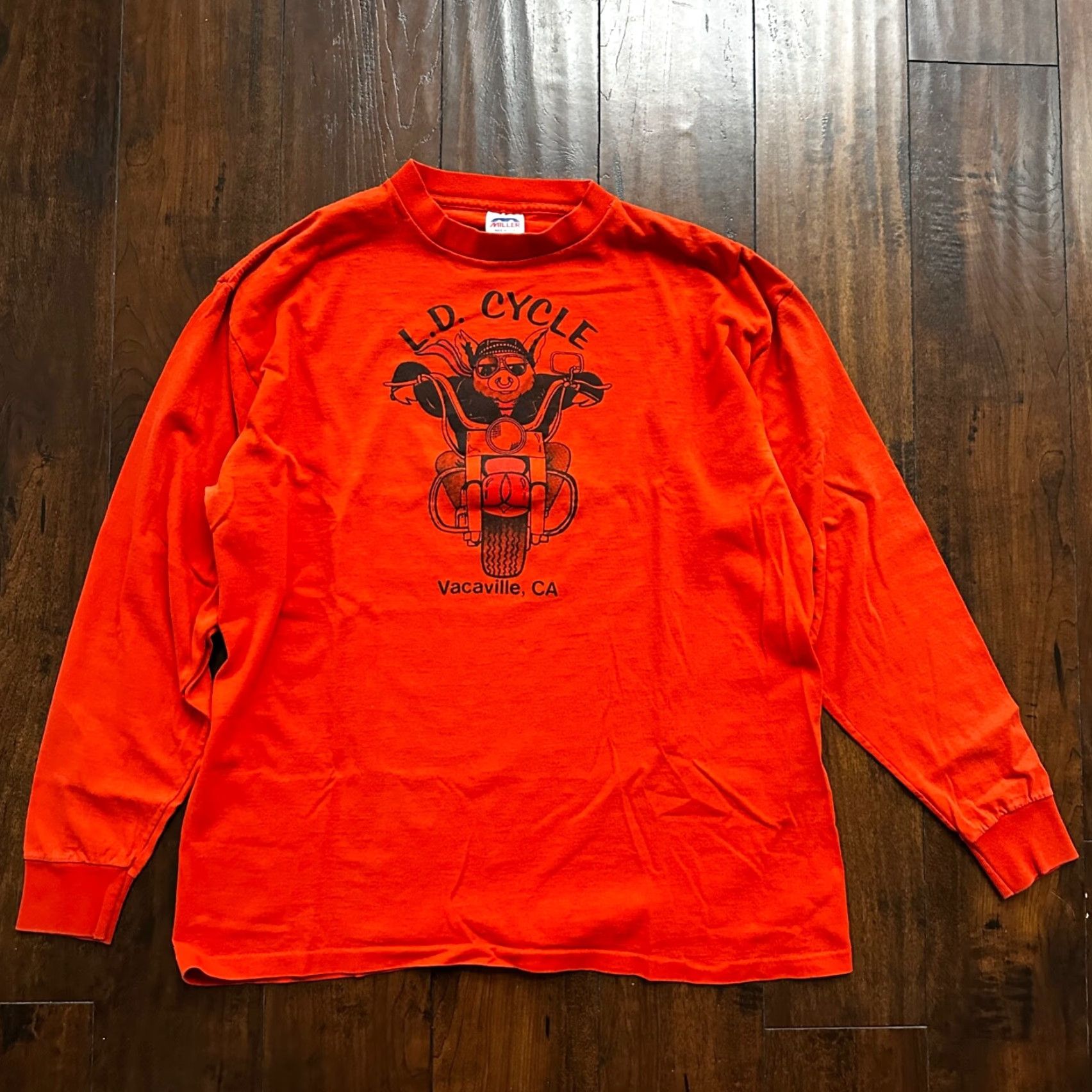 Vintage VINTAGE Harley Davidson T-Shirt Men XL Orange 80s Motorcycle Pig California HD Harley Davidson Pig LD Size US XL / EU 56 / 4 - 5 Thumbnail