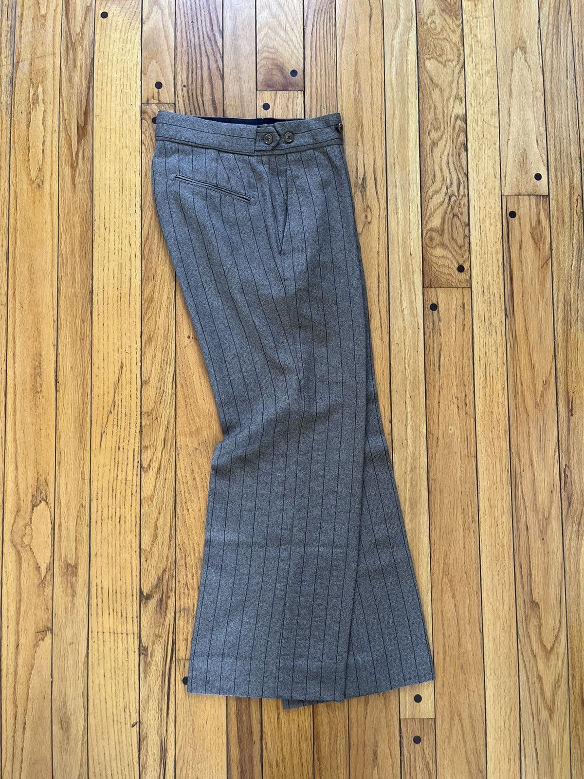 Japanese Brand × Needles × Vintage Brown Pinstripe Needles Dress pants Size US 28 / EU 44 - 2 Thumbnail