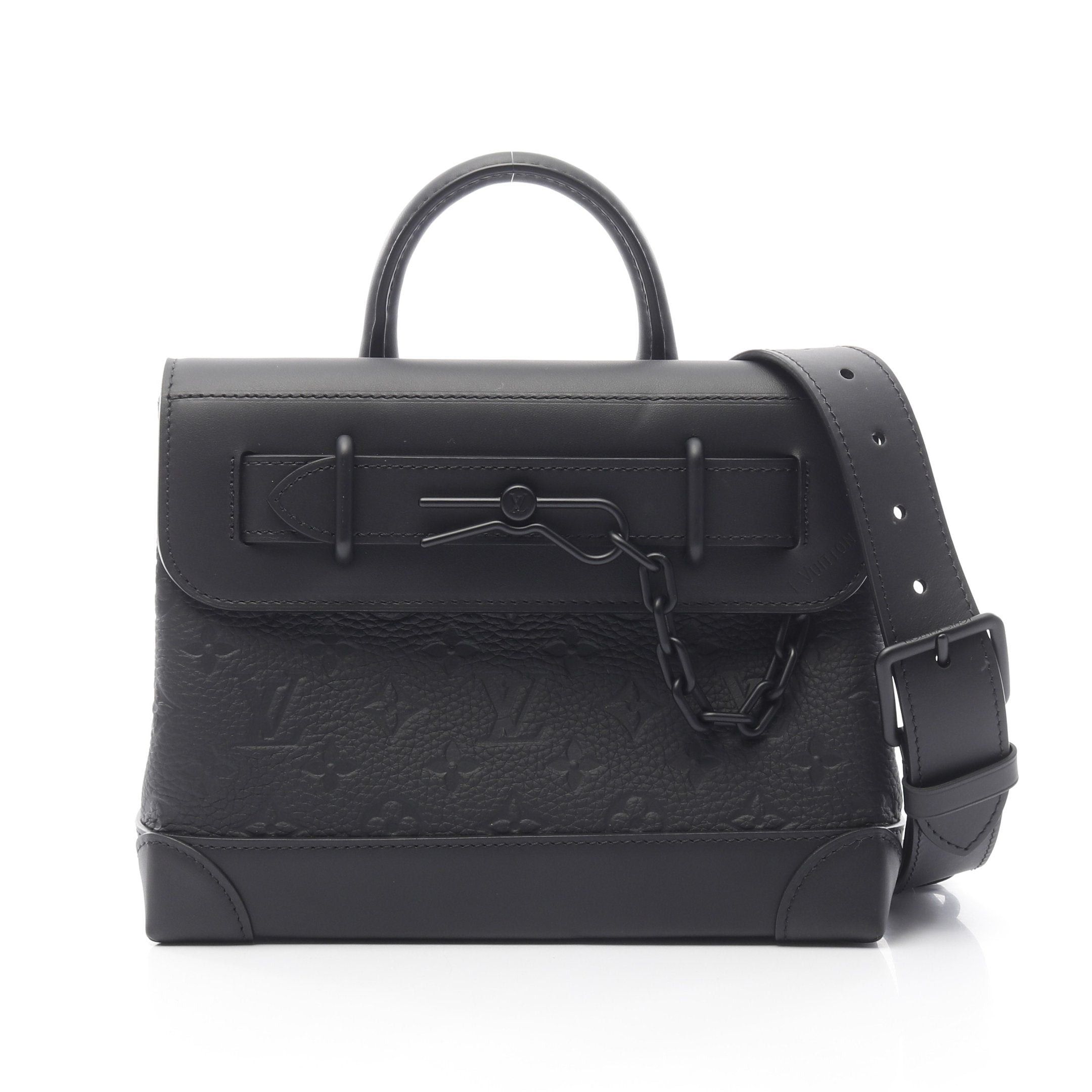 Louis Vuitton Louis Vuitton Steamer Pm Monogram Taurillon Handbag Leather Black Size ONE SIZE - 1 Thumbnail