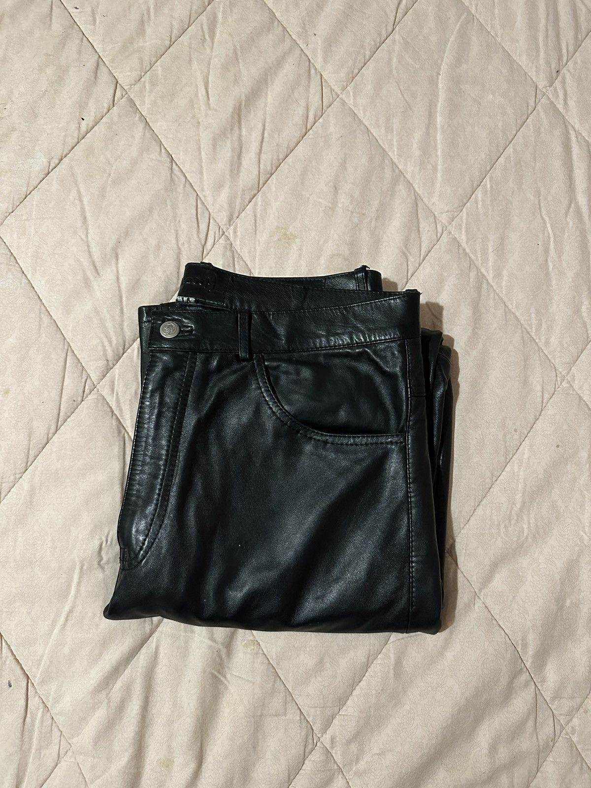 image of Reaven Ogaiga Leather Pants in Black, Men's (Size 40)