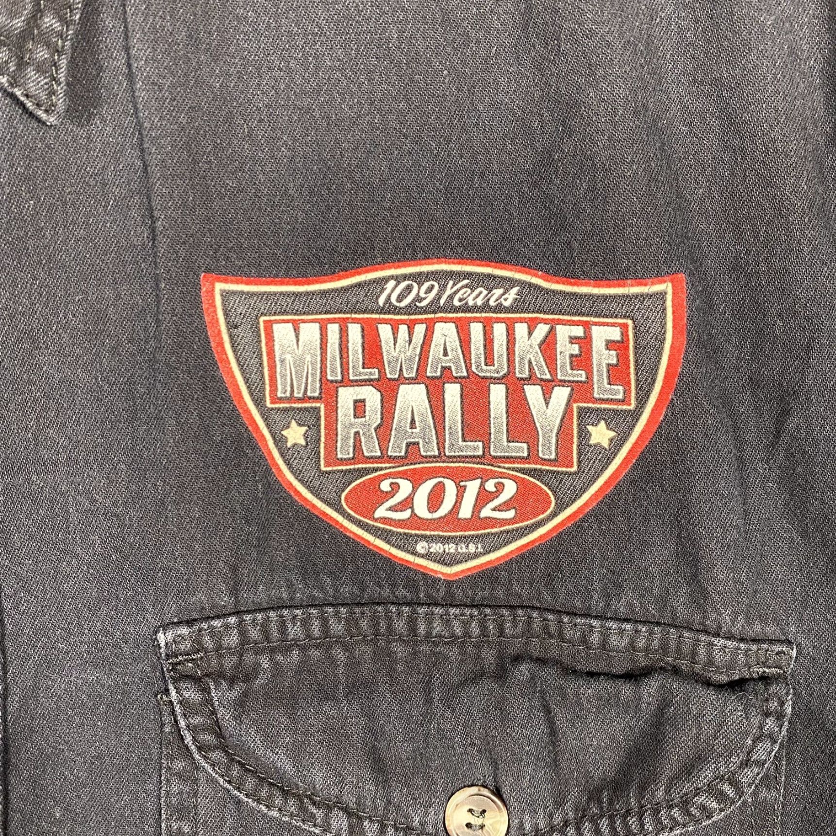Vintage VINTAGE Hot Leathers Motorcycle Biker Vest Cutoff Sleeves Mens L 2012 Milwaukee Rally Black Cotton L Mens Size US L / EU 52-54 / 3 - 2 Thumbnail