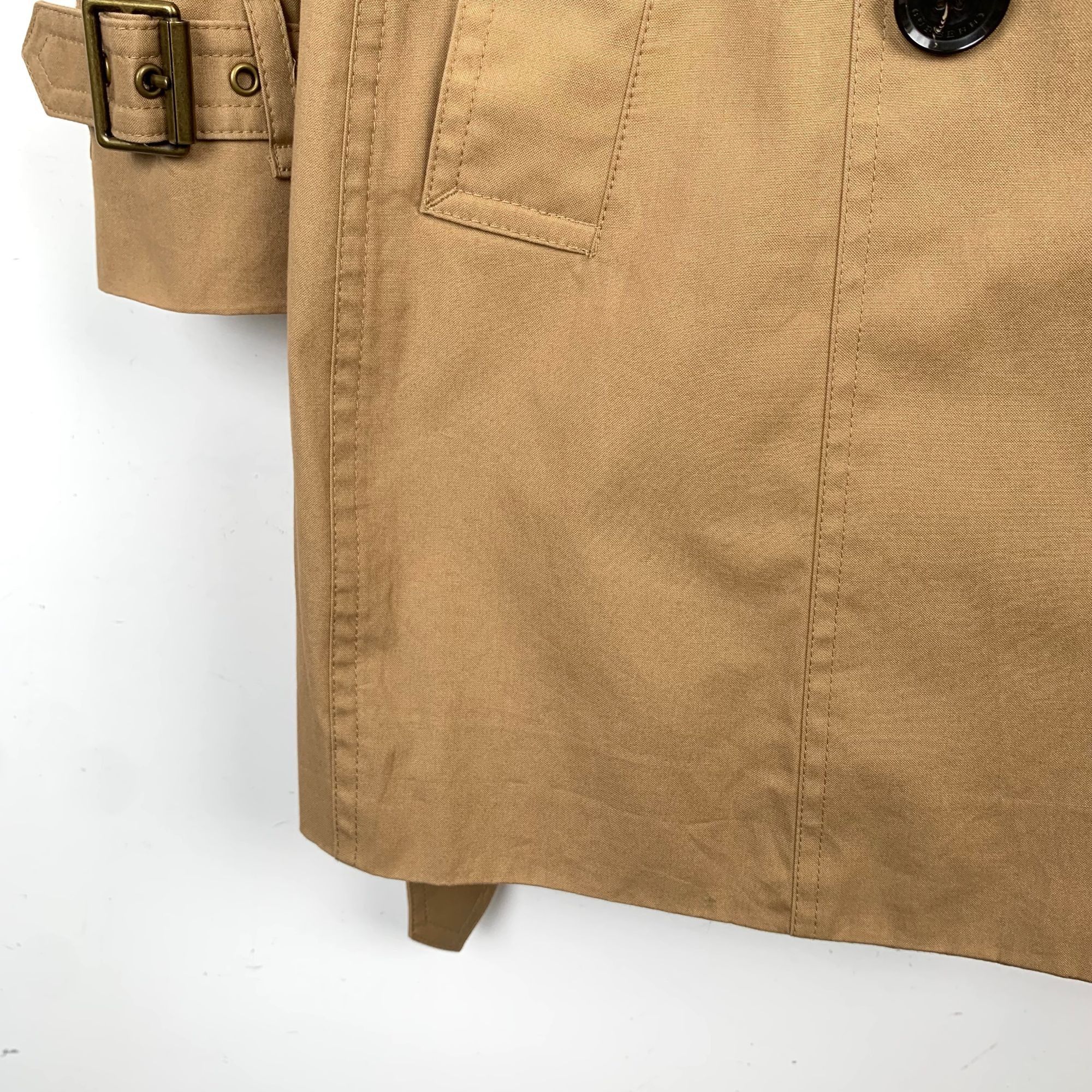 Burberry Burberry Brown Cotton Double-Breasted Hooded Trench Coat wit Size S / US 4 / IT 40 - 5 Thumbnail