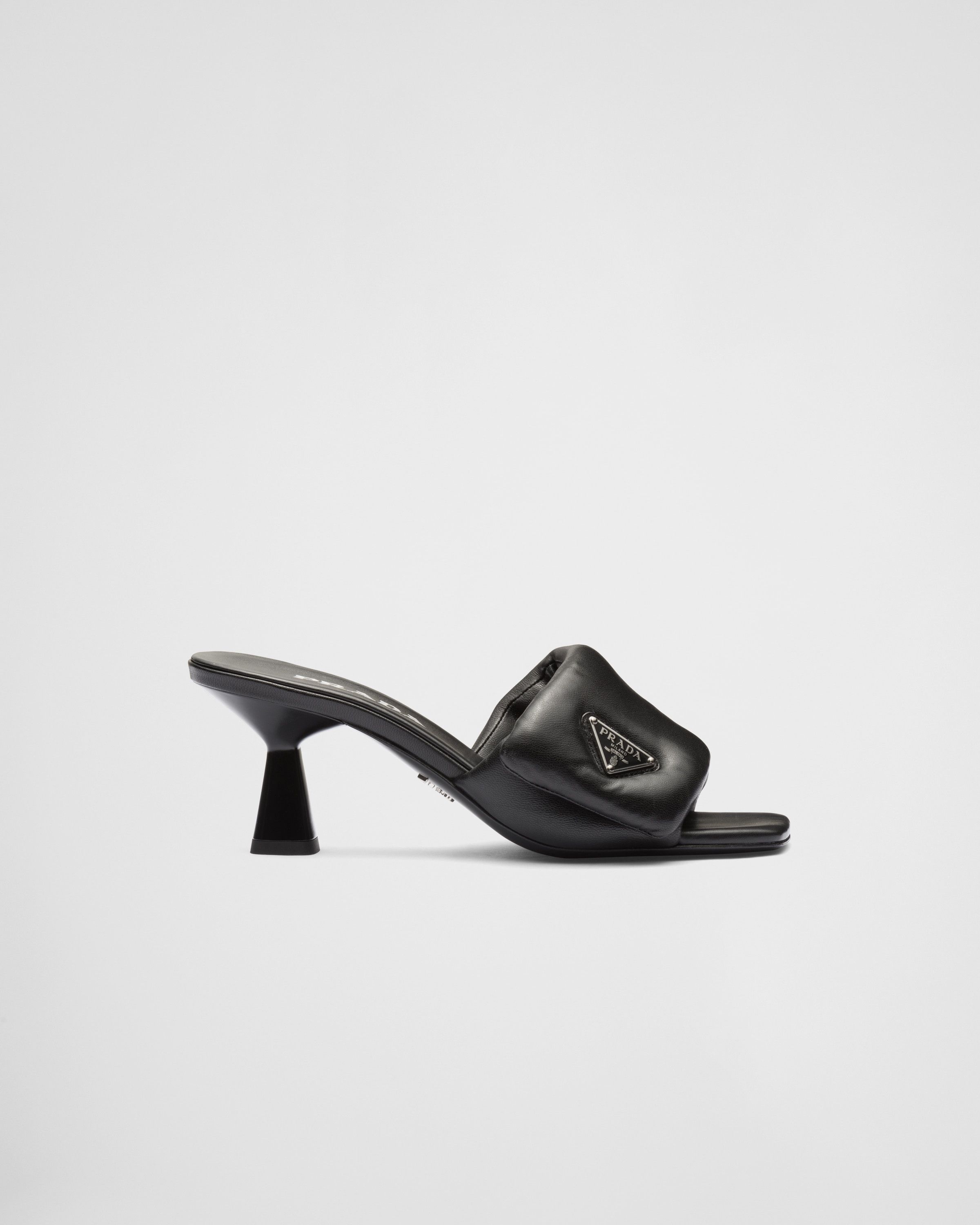 Prada oc11z0625 Soft Padded Nappa Sandals in Black Size US 7 / IT 37 - 2 Thumbnail