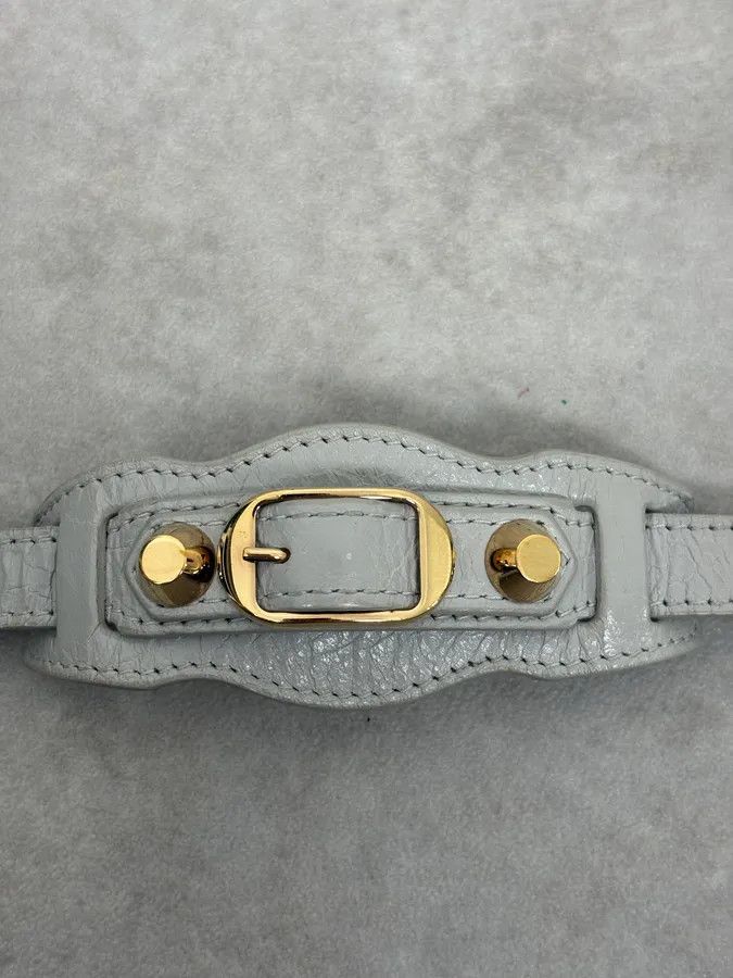 Balenciaga 2000s Balenciaga Grey Leather City Bracelet Size ONE SIZE - 5 Thumbnail
