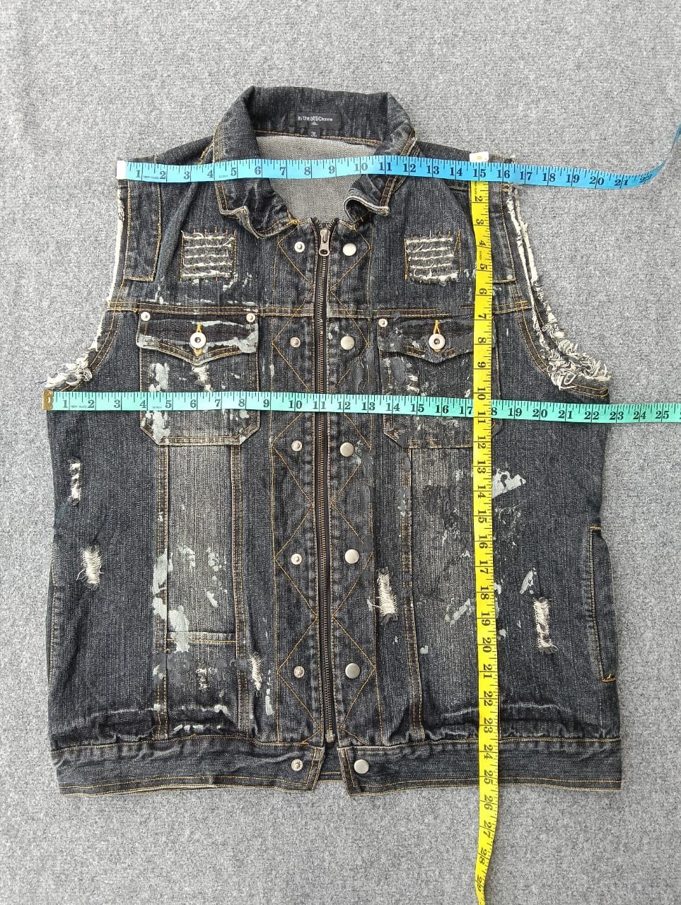 In The Attic IN THE ATTIC homme Destroyed Denim sleeveless jacket. Size US M / EU 48-50 / 2 - 8 Thumbnail