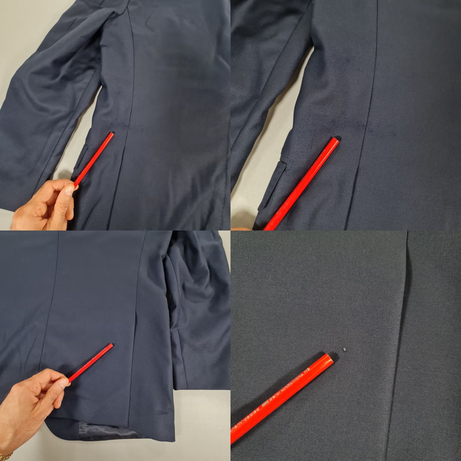 Vintage Sartoria Rossi Mens Suit Jacket 40 R Navy Blue Wool Blazer Mens Size 40R - 9 Thumbnail