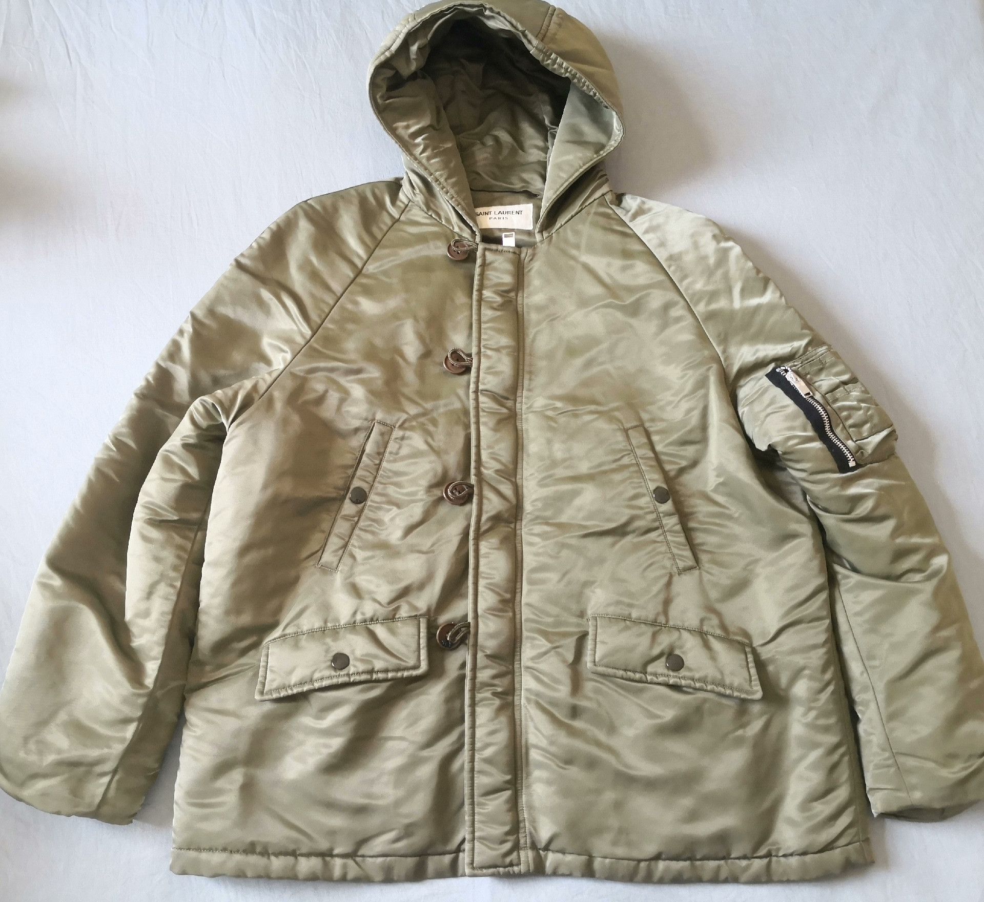 Saint Laurent Paris Saint Laurent MA1 Olive Green Padded Jacket Size US M / EU 48-50 / 2 - 1 Thumbnail