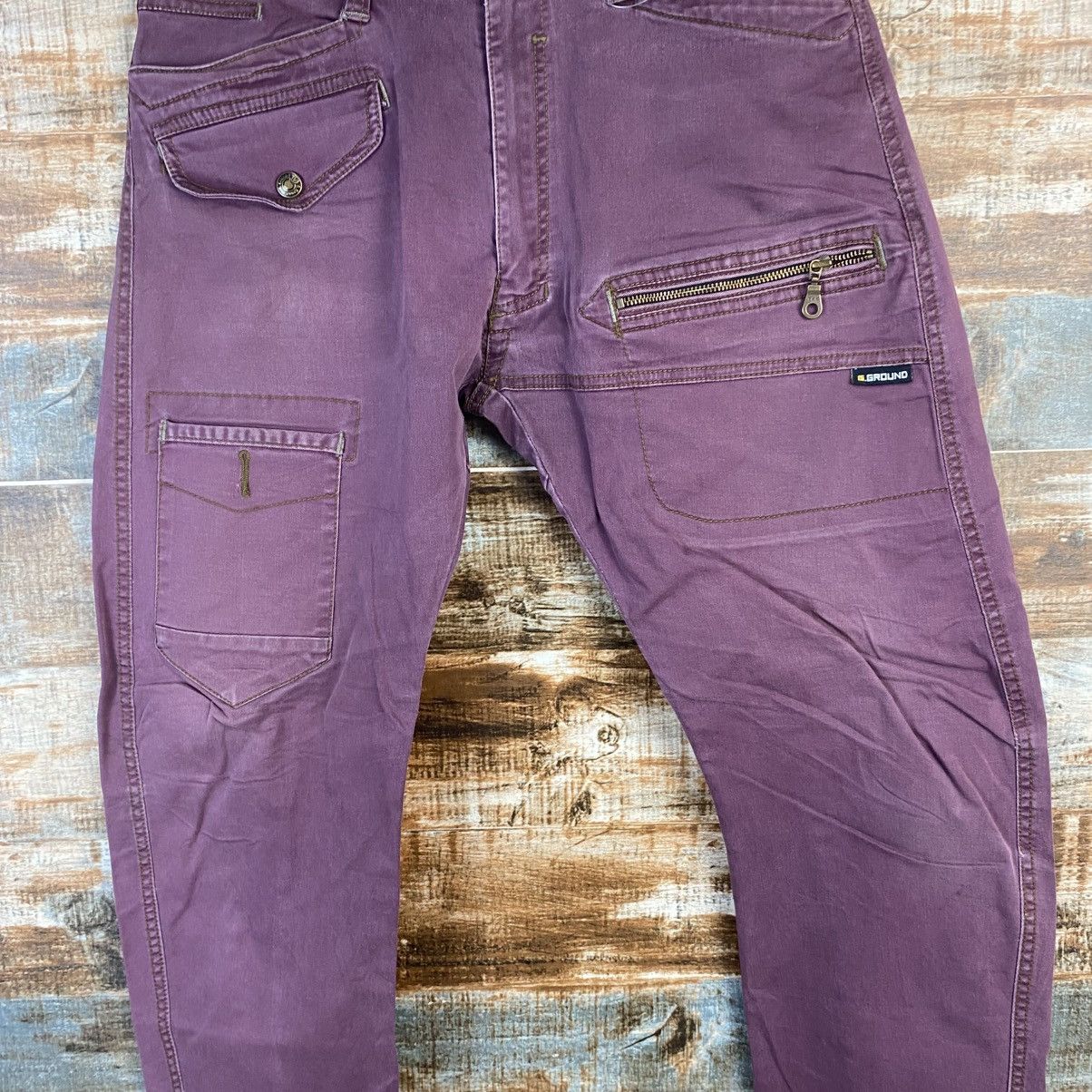 Japanese Brand DL G Ground Purple Cargo Multipocket Pants #C1001 Size US 33 - 5 Thumbnail